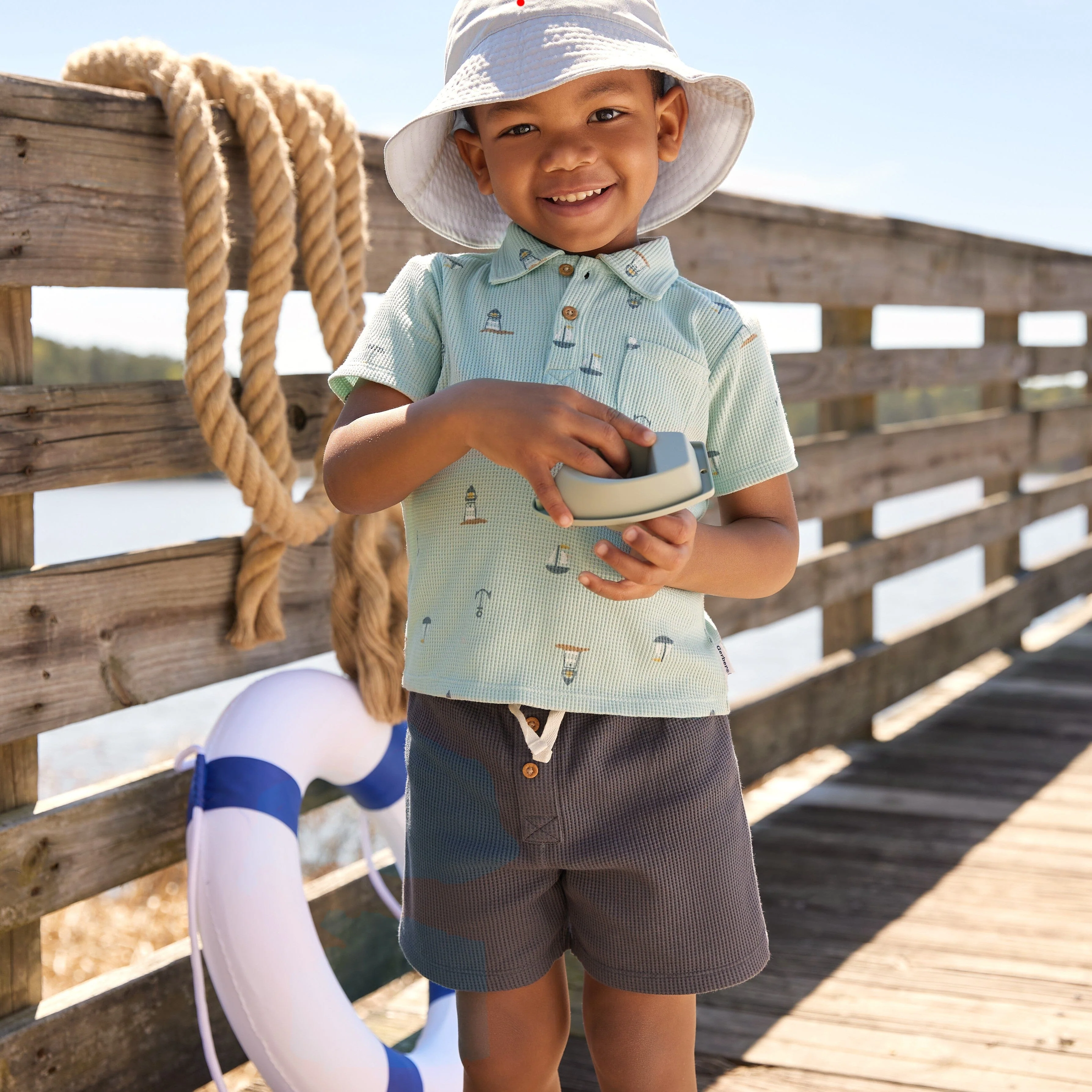 2-Piece Toddler Boys Sea Scene Shirt & Shorts Set - Image 2