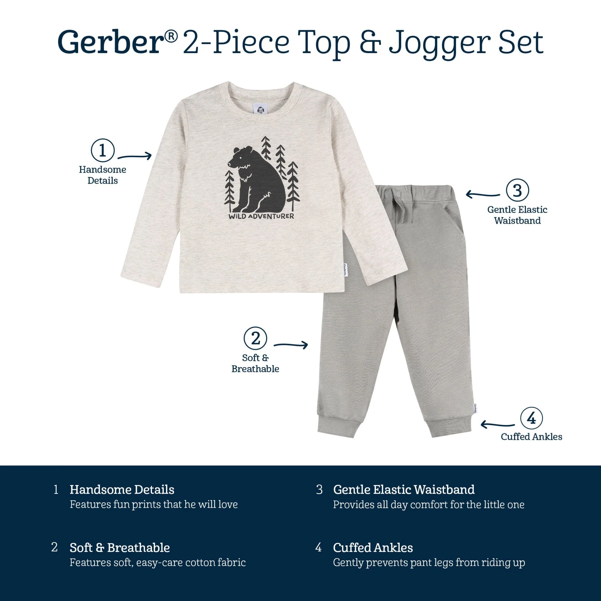 2-Piece Toddler Boys Wild Adventure Top and Jogger Set - Image 10