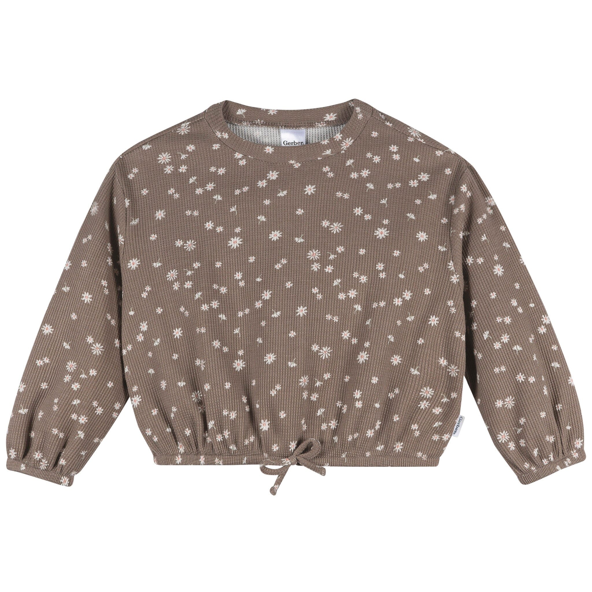 2-Piece Toddler Girls Brown Daisies Top and Legging Set - Image 2