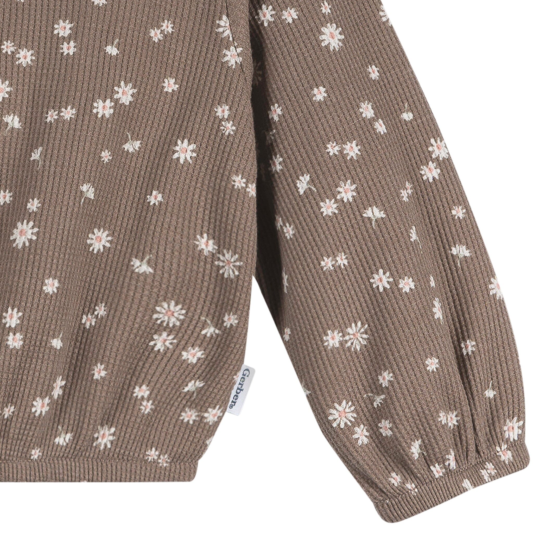 2-Piece Toddler Girls Brown Daisies Top and Legging Set - Image 4