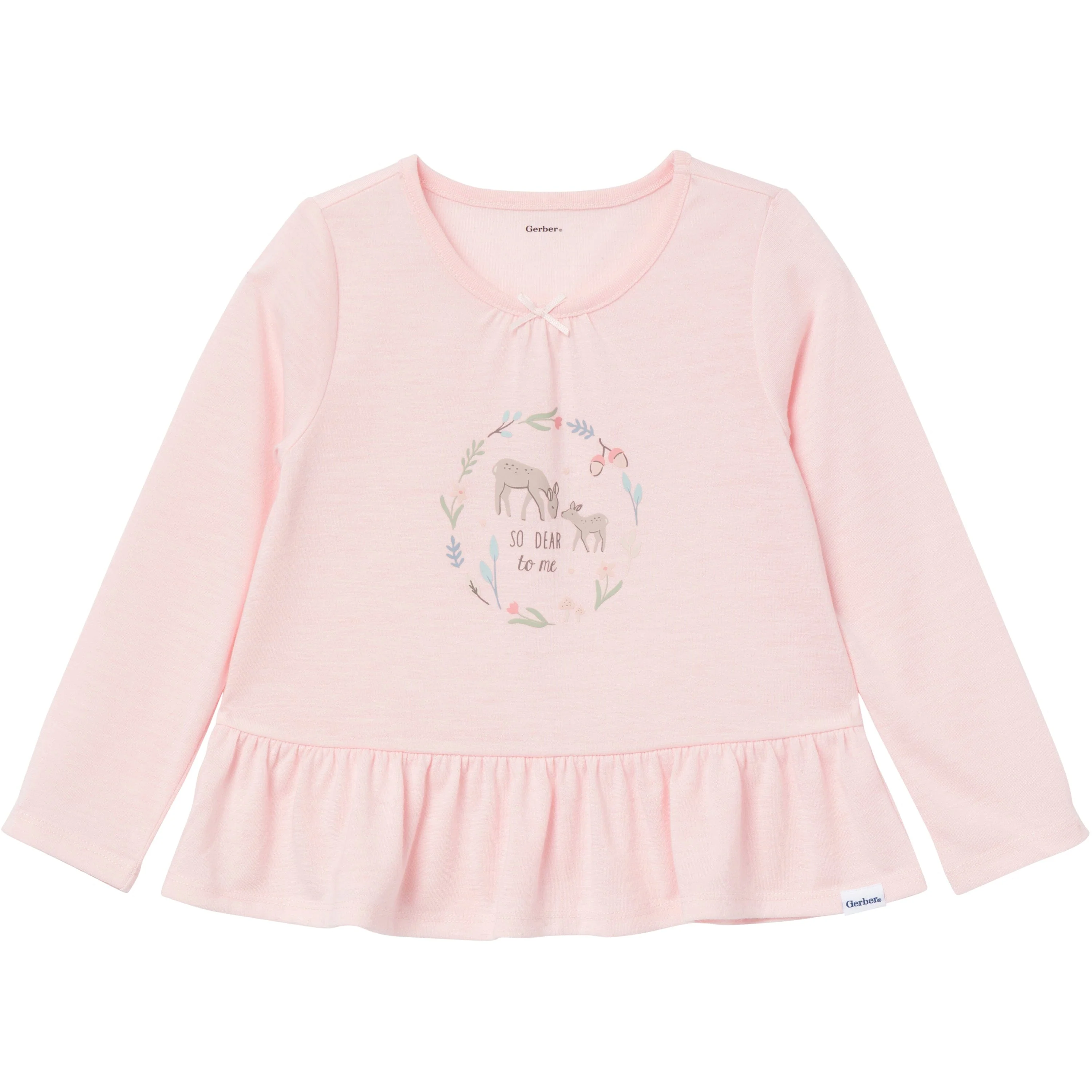 2-Piece Toddler Girls Deer Peplum Pajama Set - Image 2