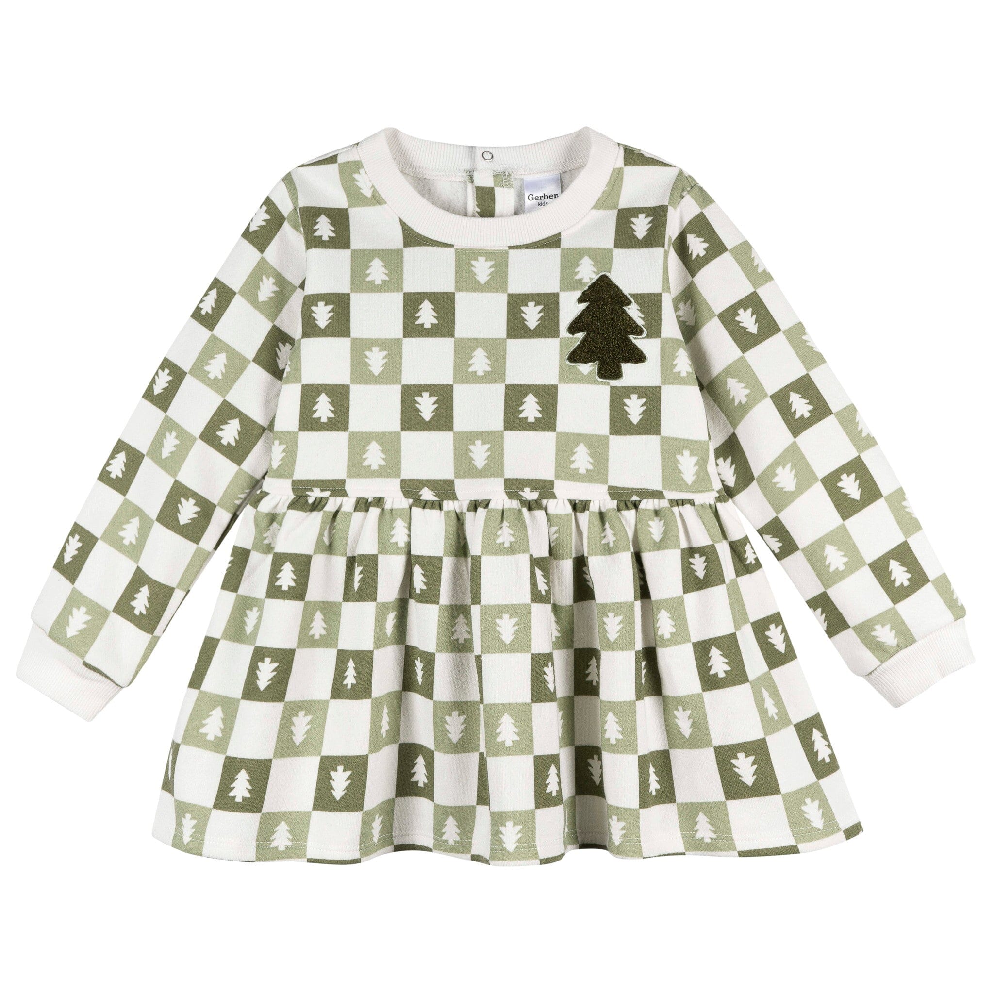 2-Piece Toddler Girls Green Trees Dress and Legging Set - Image 5