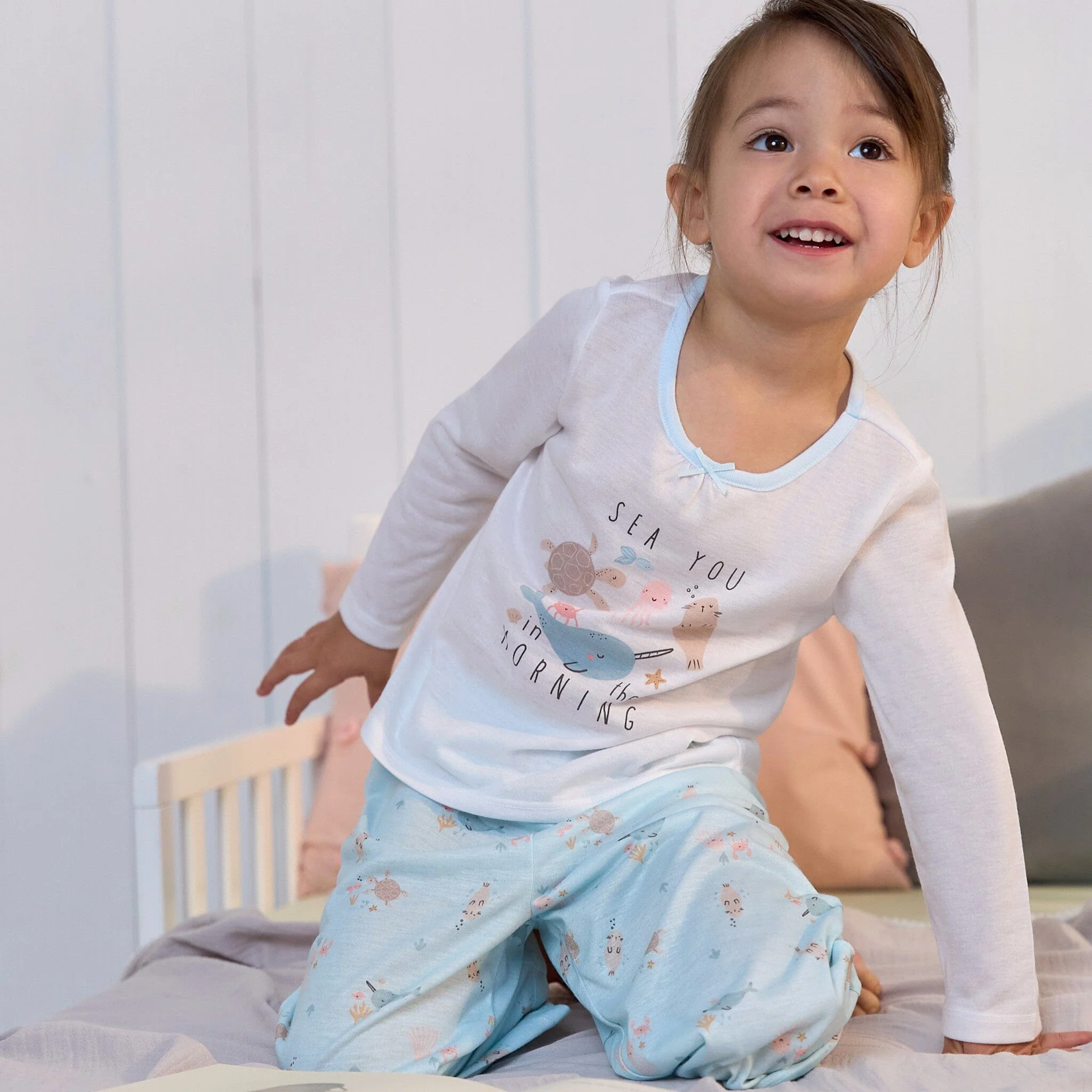 2-Piece Toddler Girls Sea Pajama Set - Image 2
