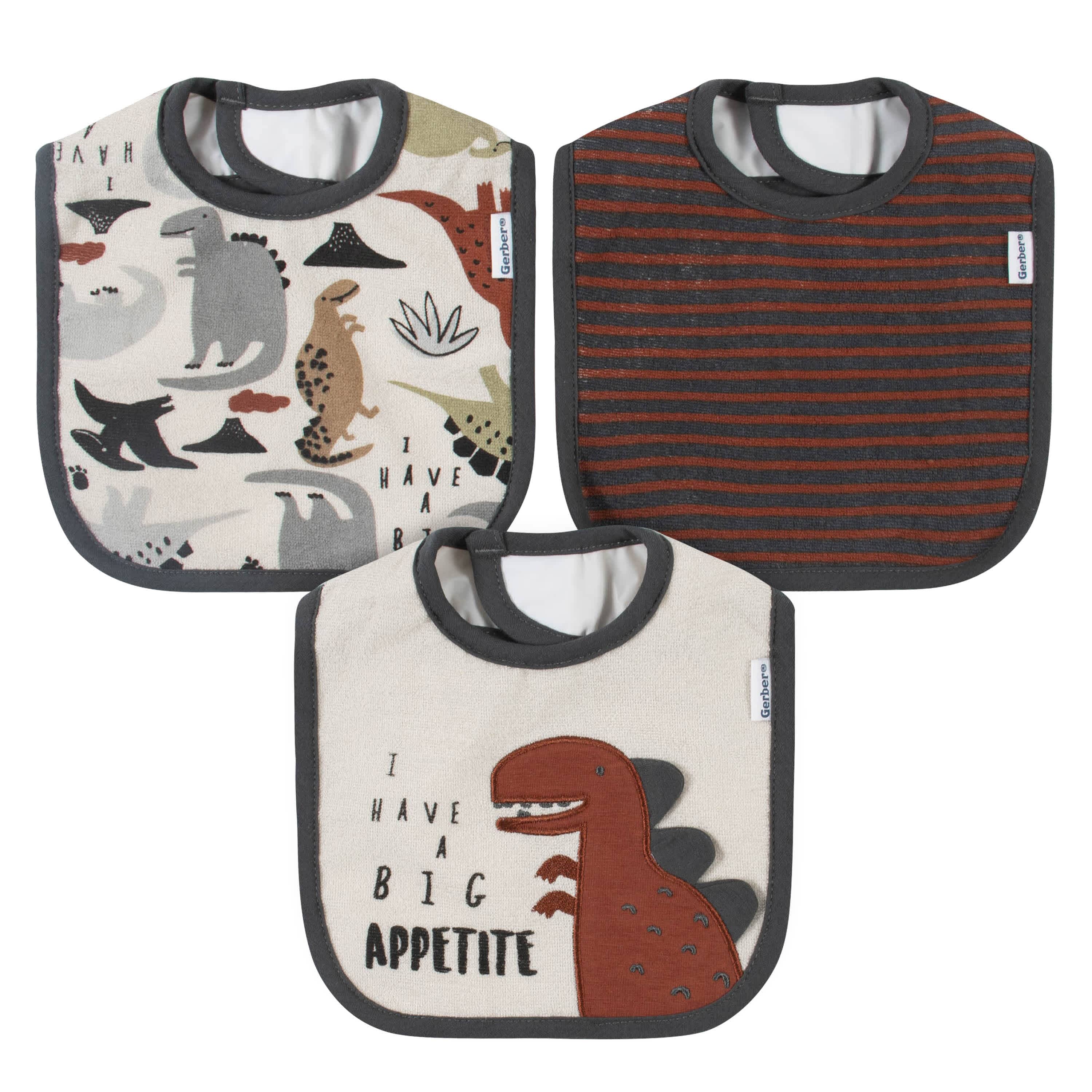 21-Piece Baby Boys Dino Terry Bib, Burpcloth, Mittens, Cap and Bootie Sock Set - Image 2