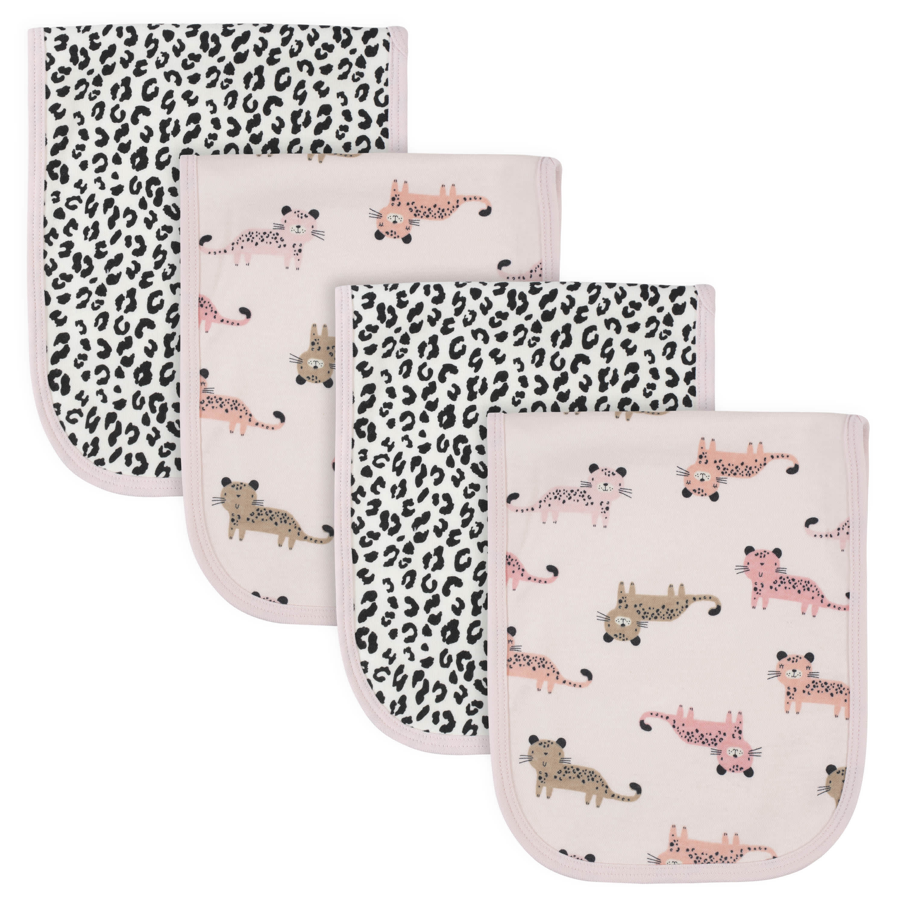 21-Piece Baby Girls Leopard Terry Bib, Burpcloth, Mittens, Cap and Bootie Sock Set - Image 4