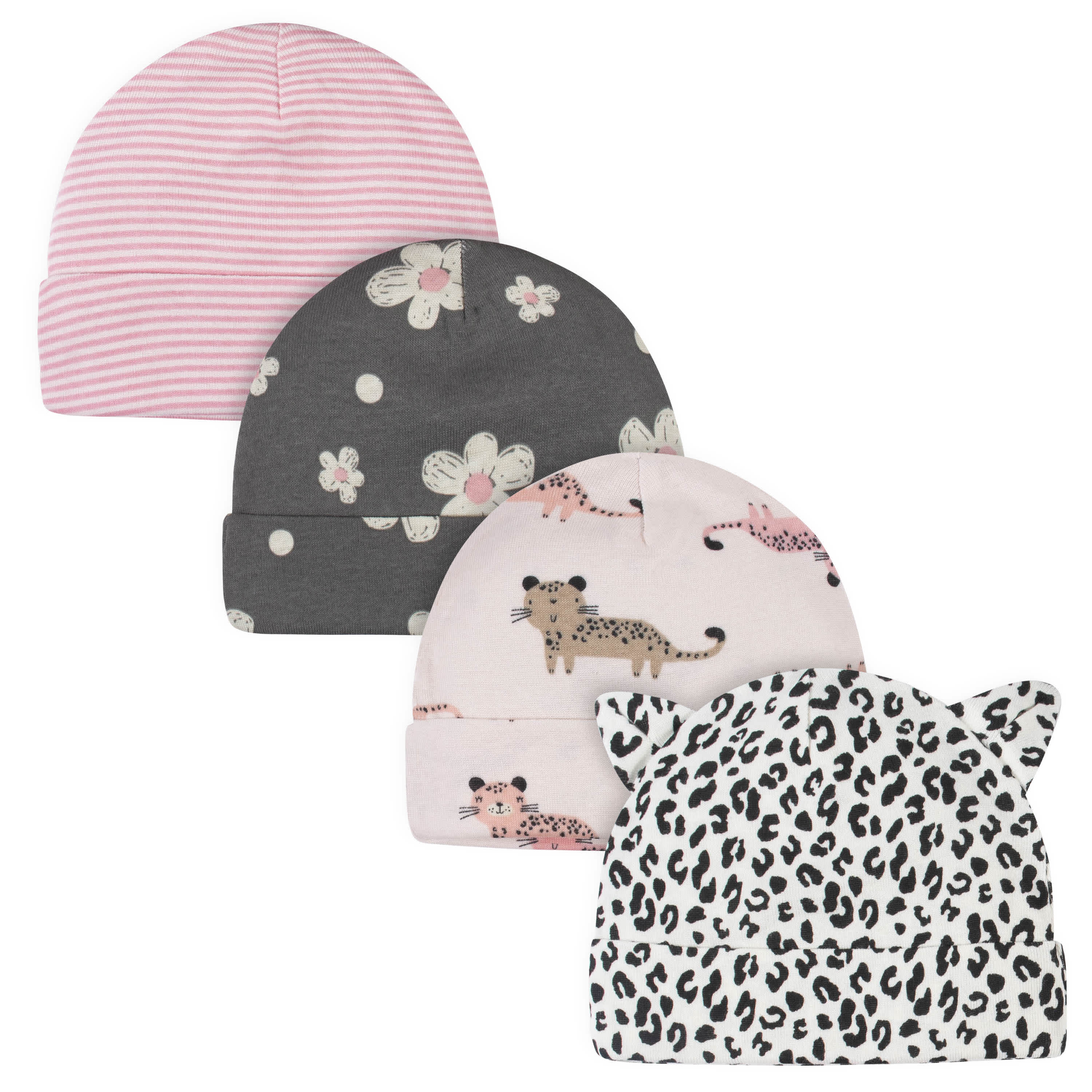 21-Piece Baby Girls Leopard Terry Bib, Burpcloth, Mittens, Cap and Bootie Sock Set - Image 7
