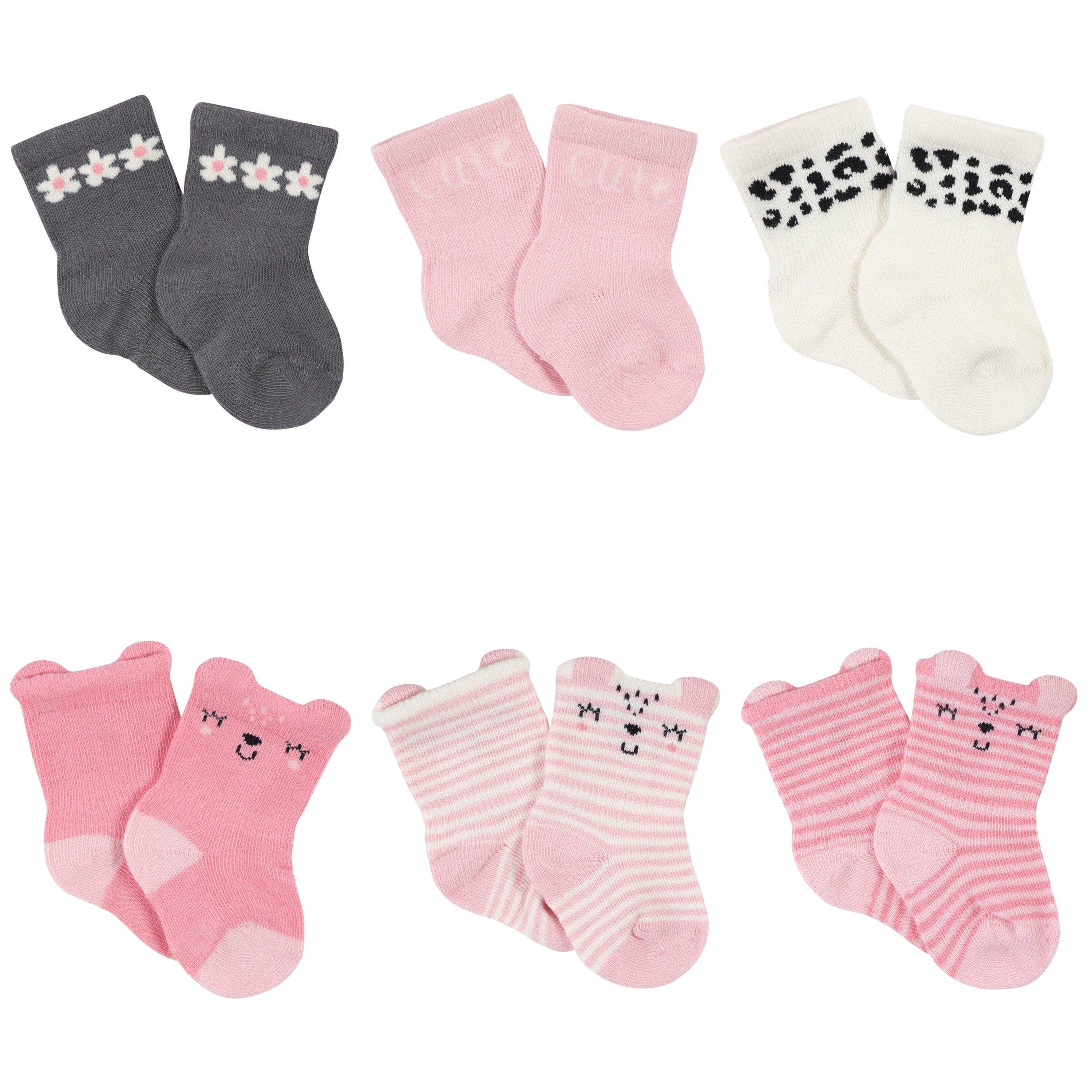21-Piece Baby Girls Leopard Terry Bib, Burpcloth, Mittens, Cap and Bootie Sock Set - Image 9