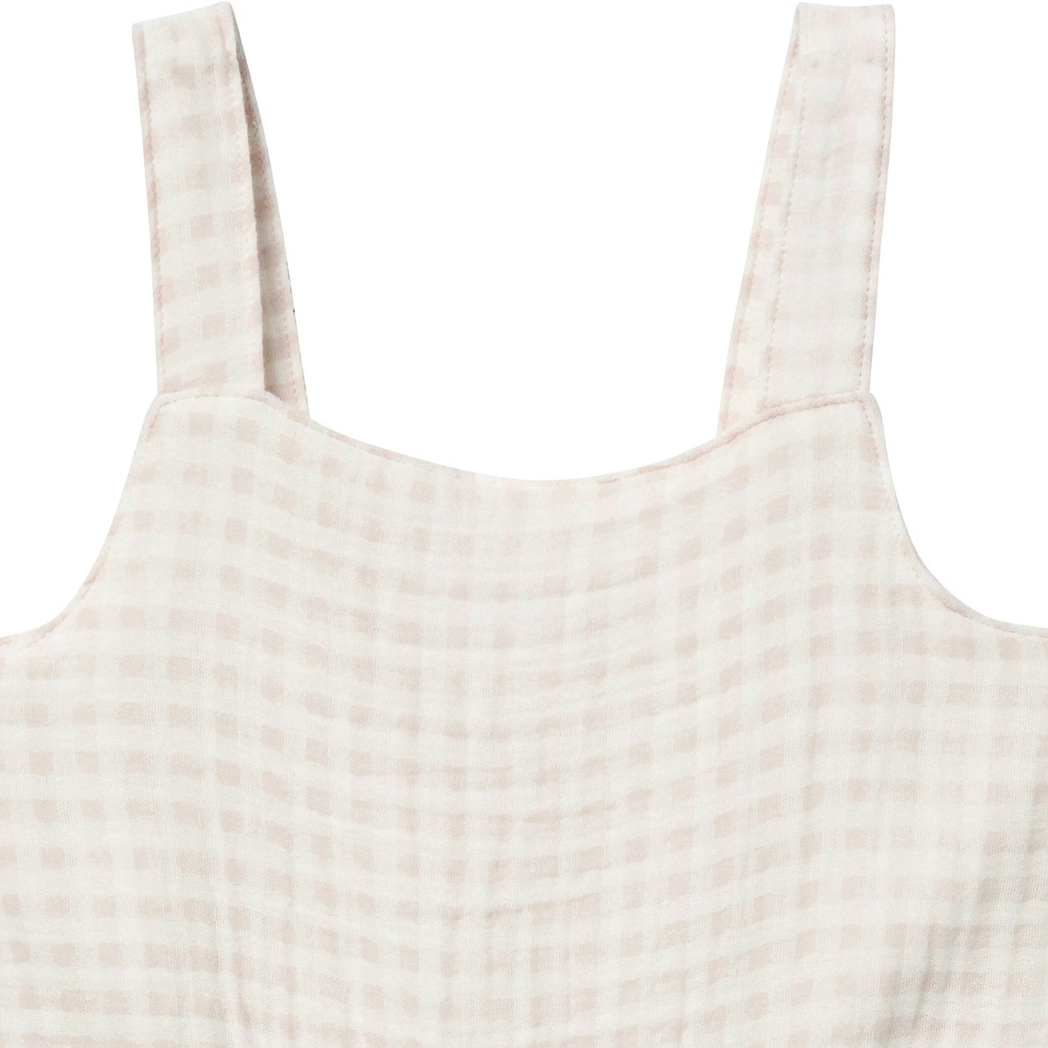 Infant & Toddler Girls Tan Gingham Gauze Dress - Image 4