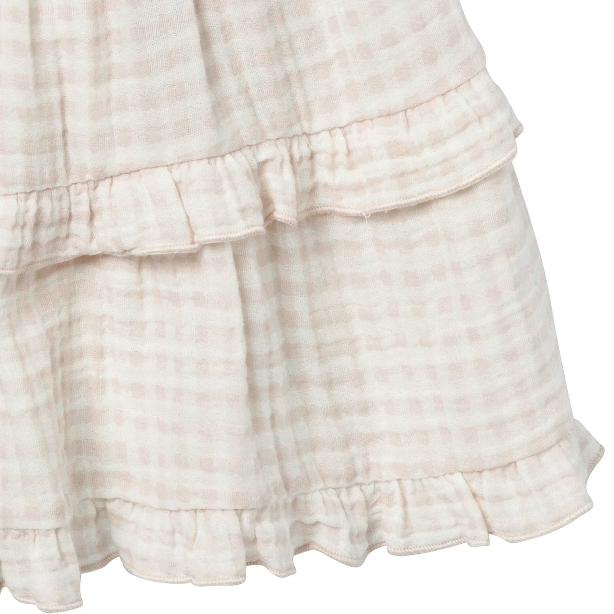 Infant & Toddler Girls Tan Gingham Gauze Dress - Image 6