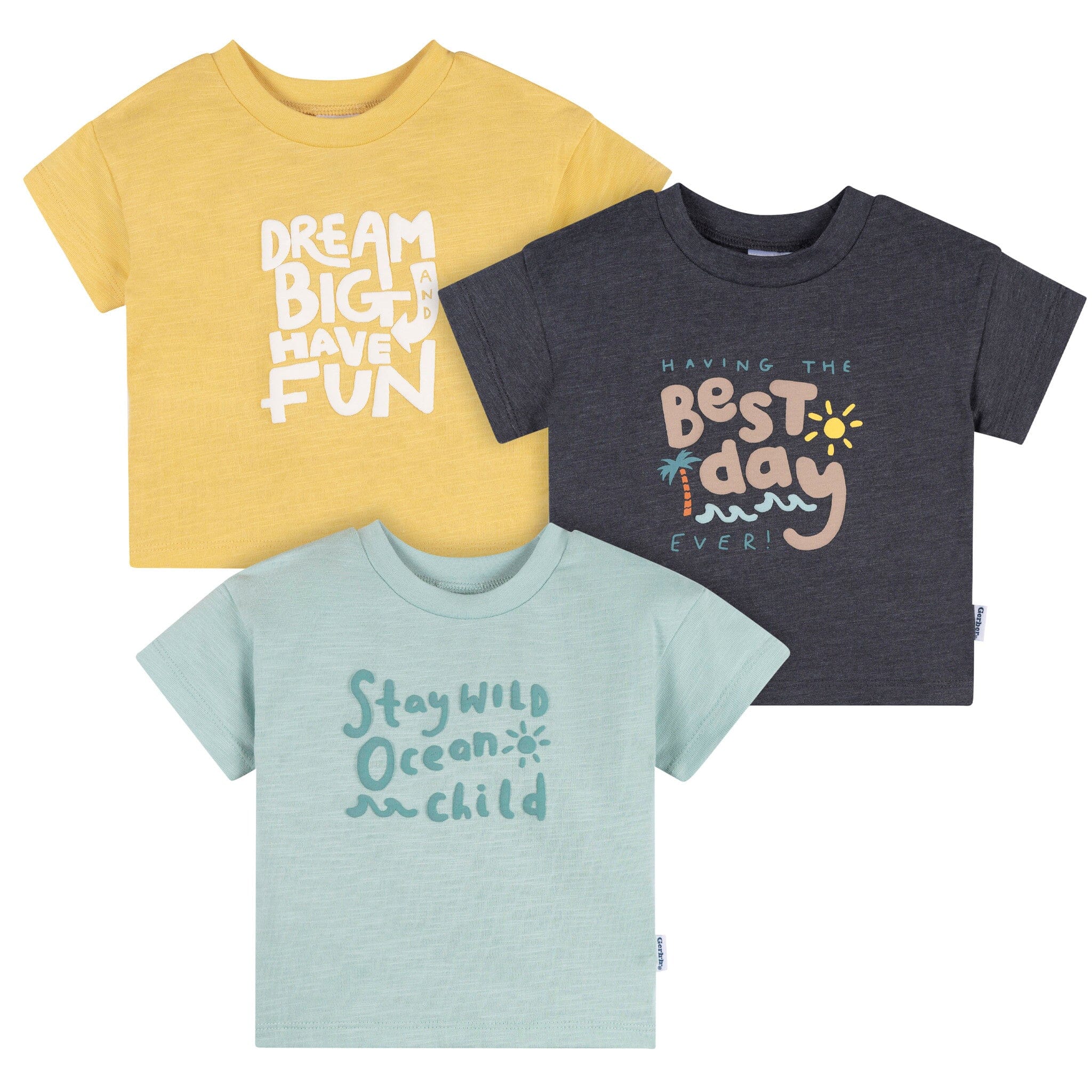 3-Pack Baby & Toddler Boys Ocean Child Short Sleeve Graphic T-Shirts
