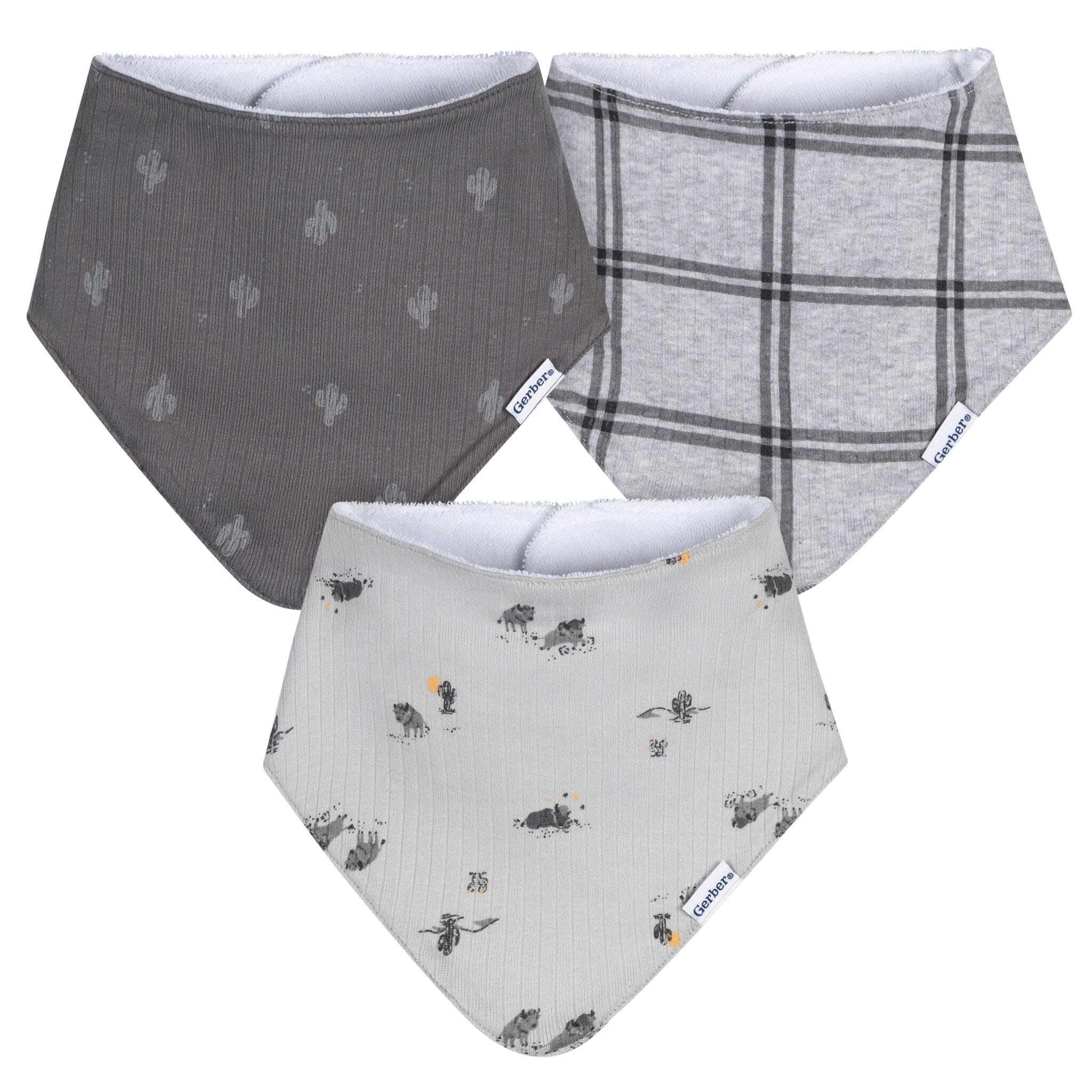 3-Pack Baby Boys Buffalo Bandana Bib