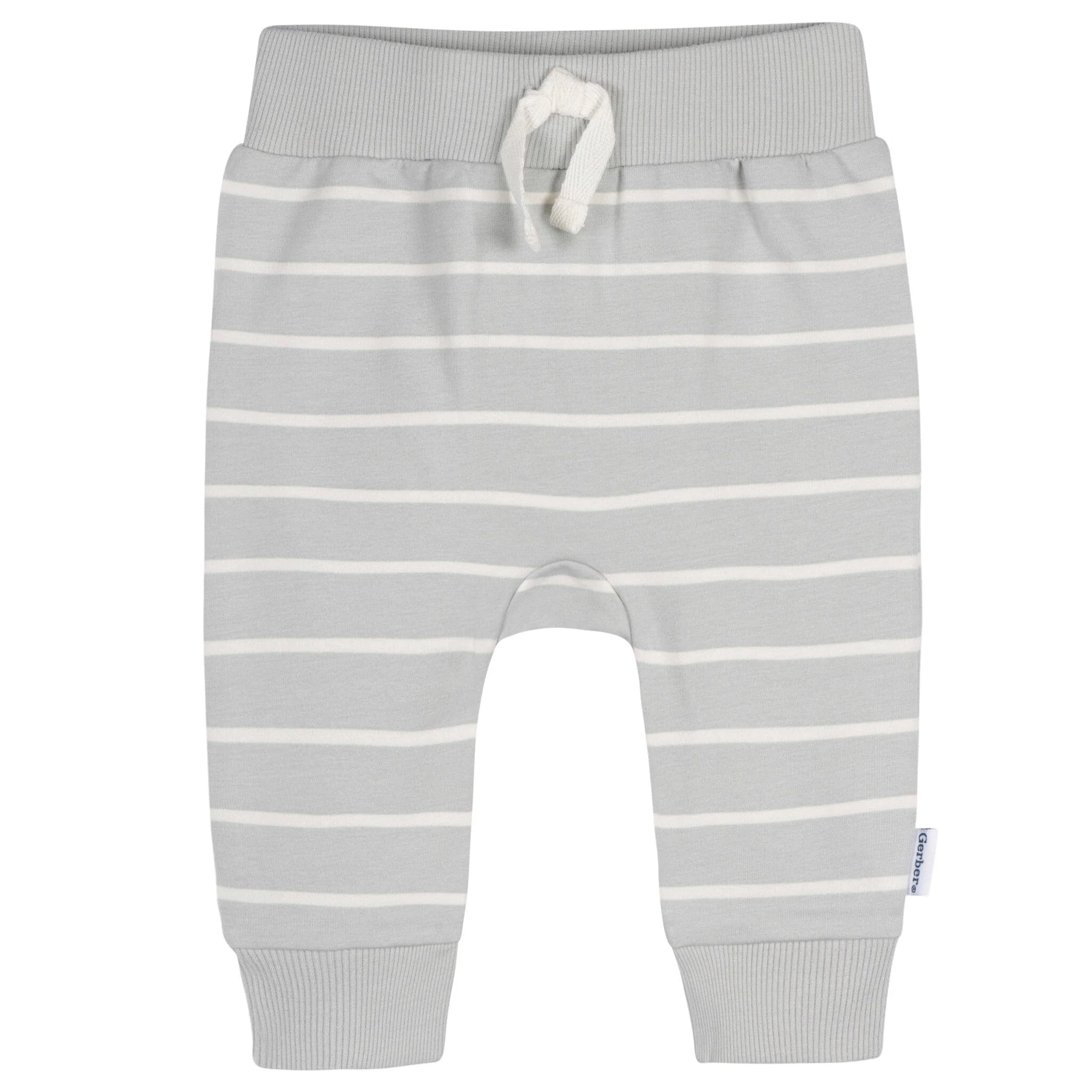 3-Pack Baby & Toddler Boys Stripe, Navy, & Brown Jogger Pants - Image 6