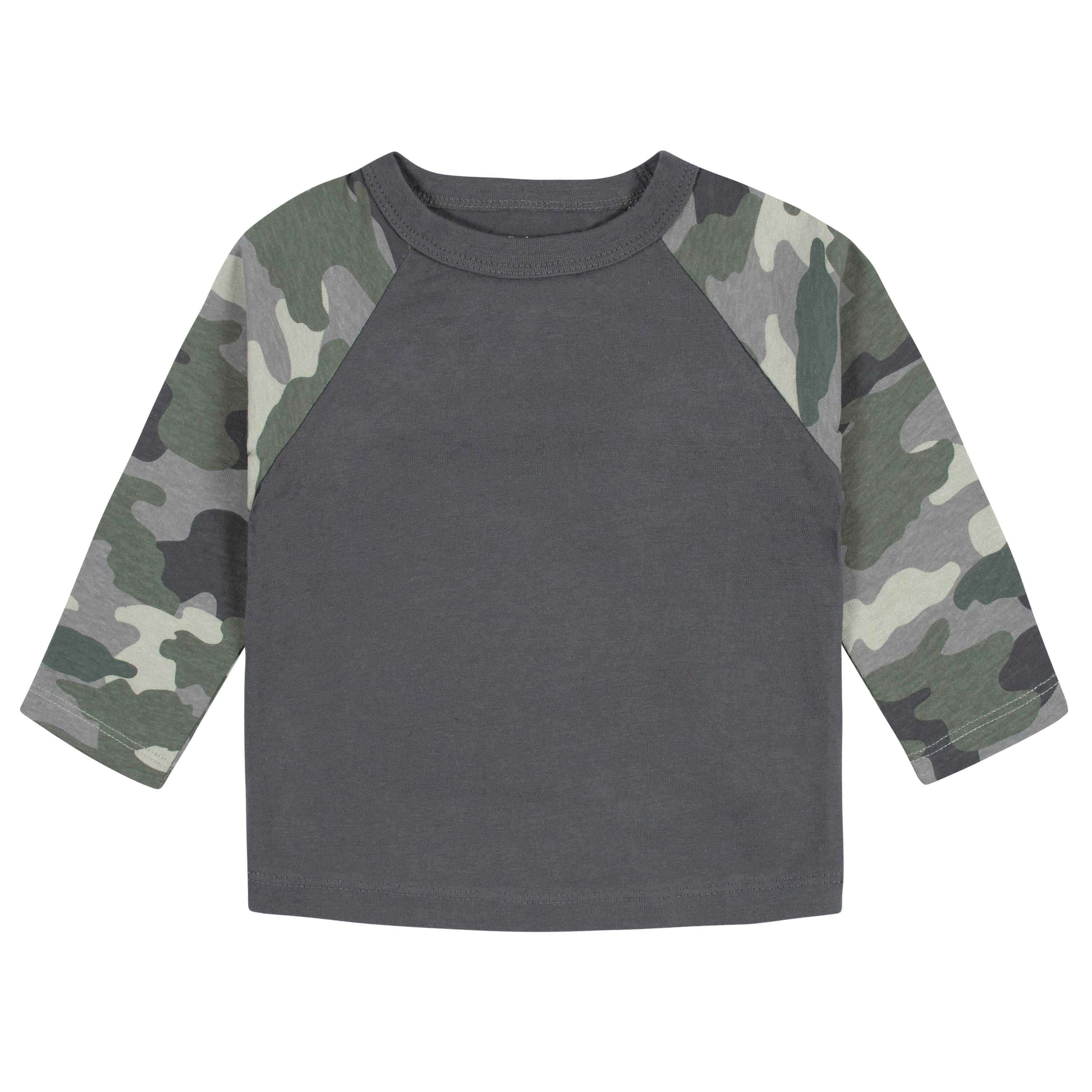 3-Pack Baby Boys Color Me Camo Long Sleeve Baseball Tees, 0-3M - Image 4