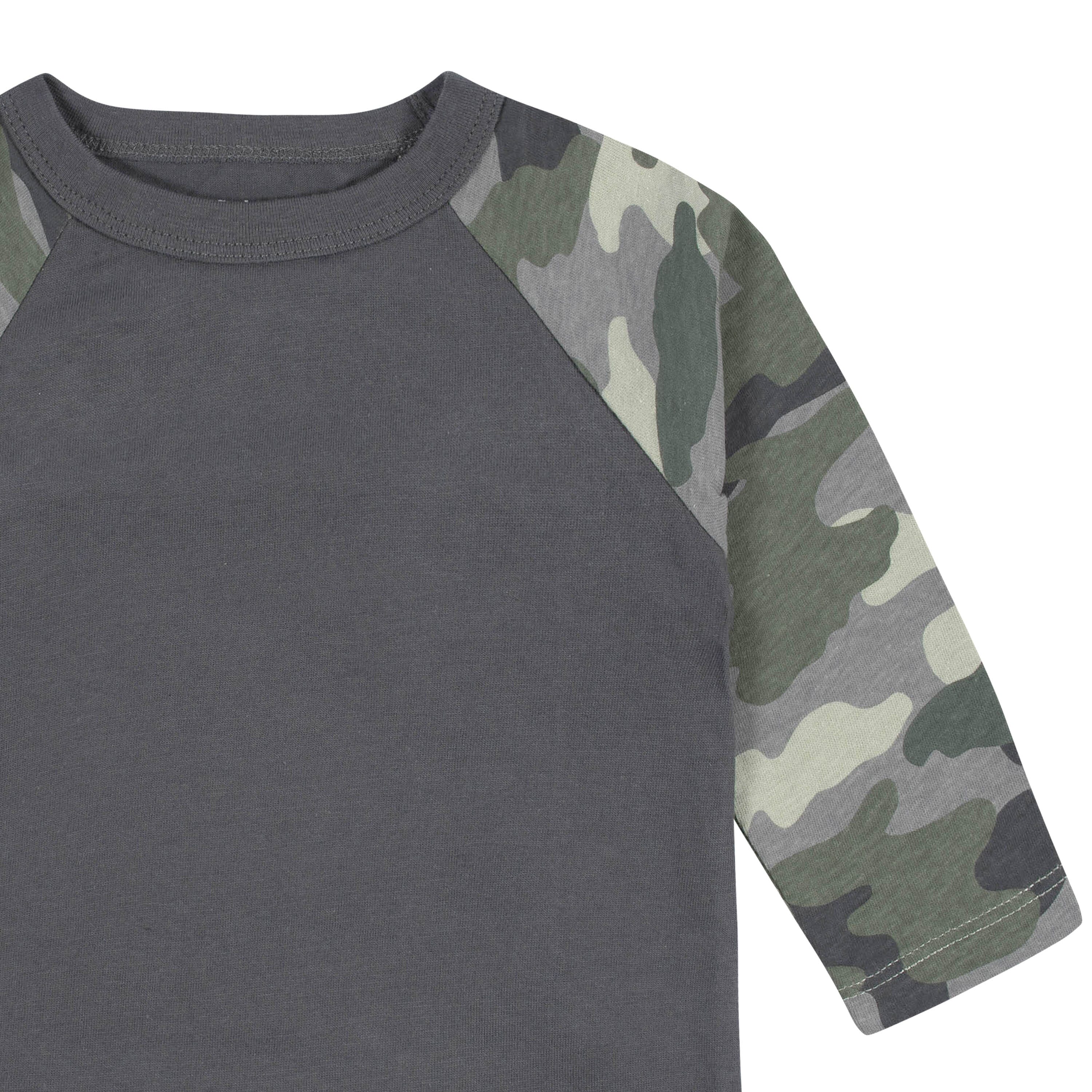 3-Pack Baby Boys Color Me Camo Long Sleeve Baseball Tees, 0-3M - Image 5