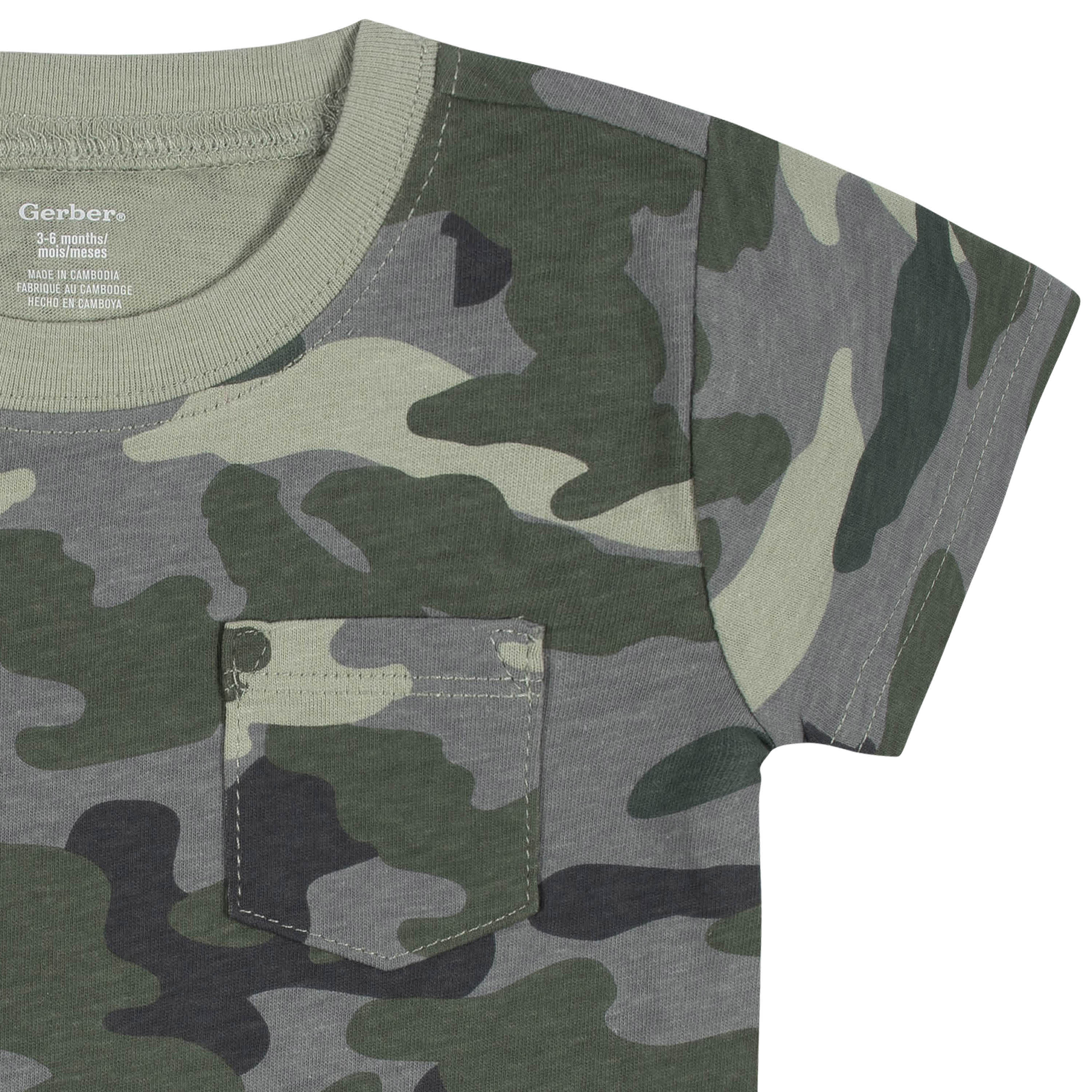 3-Pack Baby & Toddler Boys Color Me Camo Short Sleeve Pocket Tees - Image 5