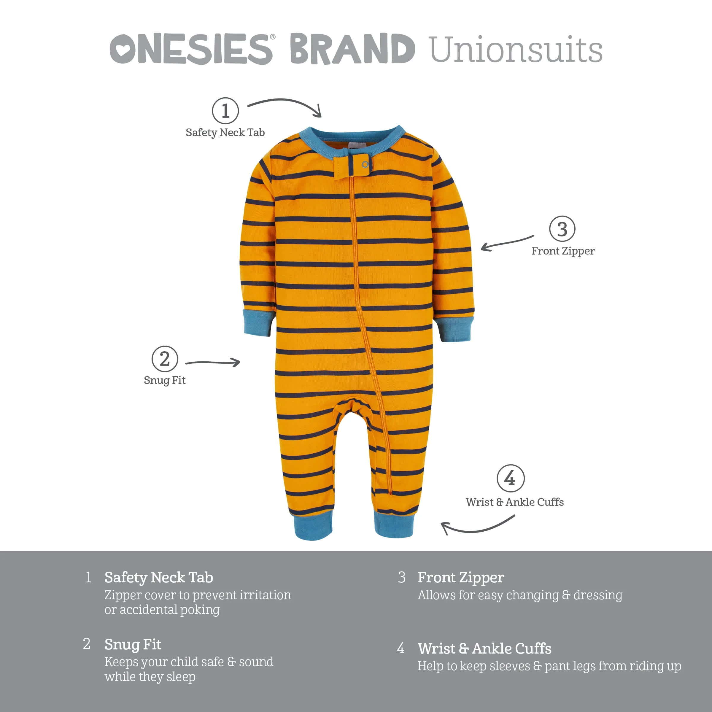 3-Pack Baby & Toddler Boys Construction Zone Snug Fit Footless Pajamas - Image 6