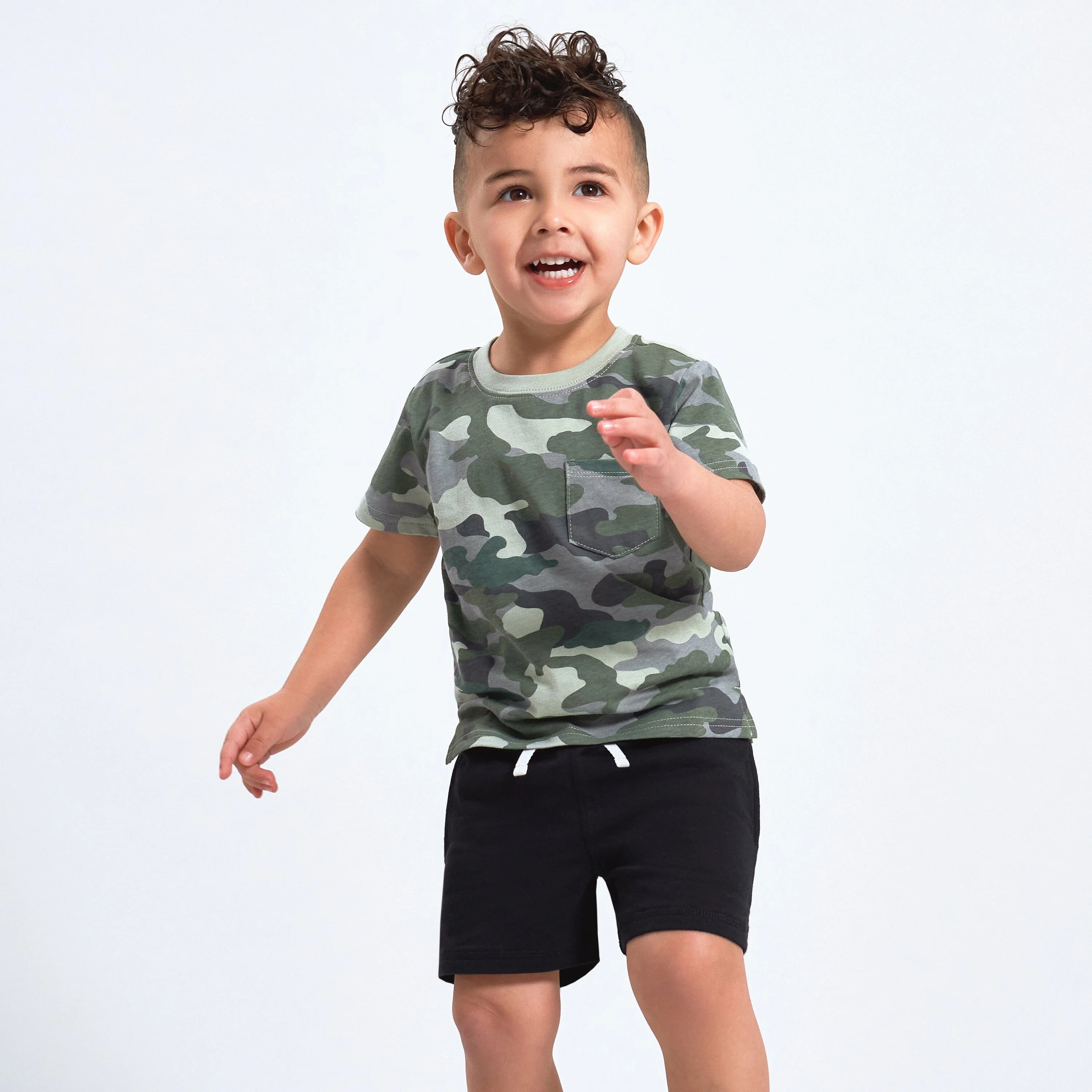 3-Pack Baby & Toddler Boys Neat Neutrals Pull-On Knit Shorts - Image 3