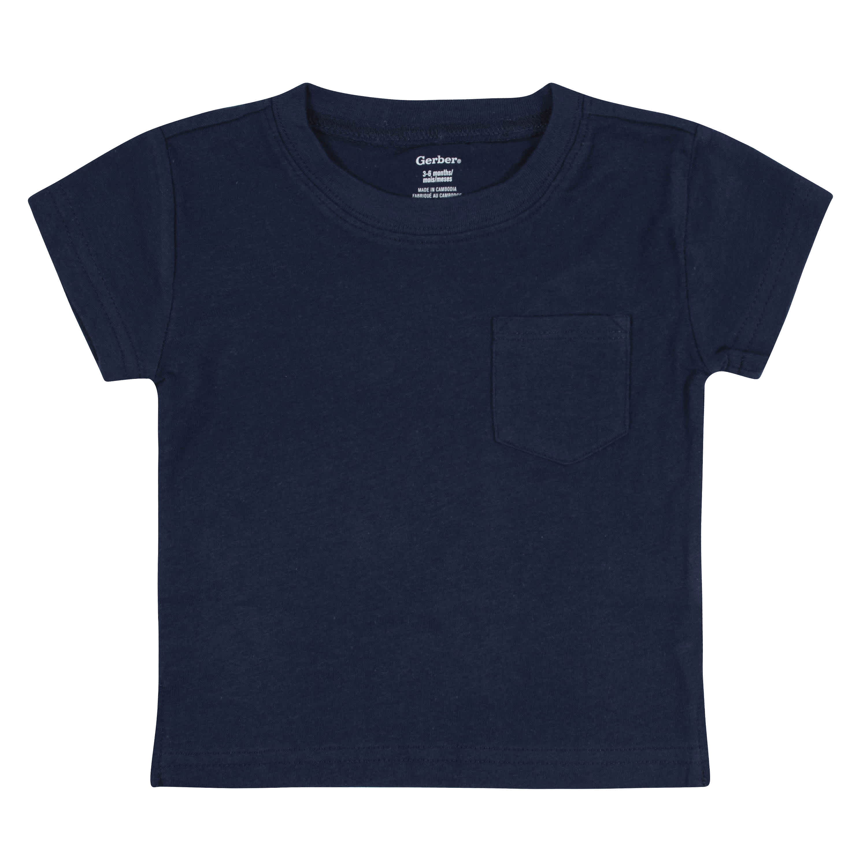 3-Pack Baby & Toddler Boys Royal Blues Short Sleeve Pocket Tees - Image 5