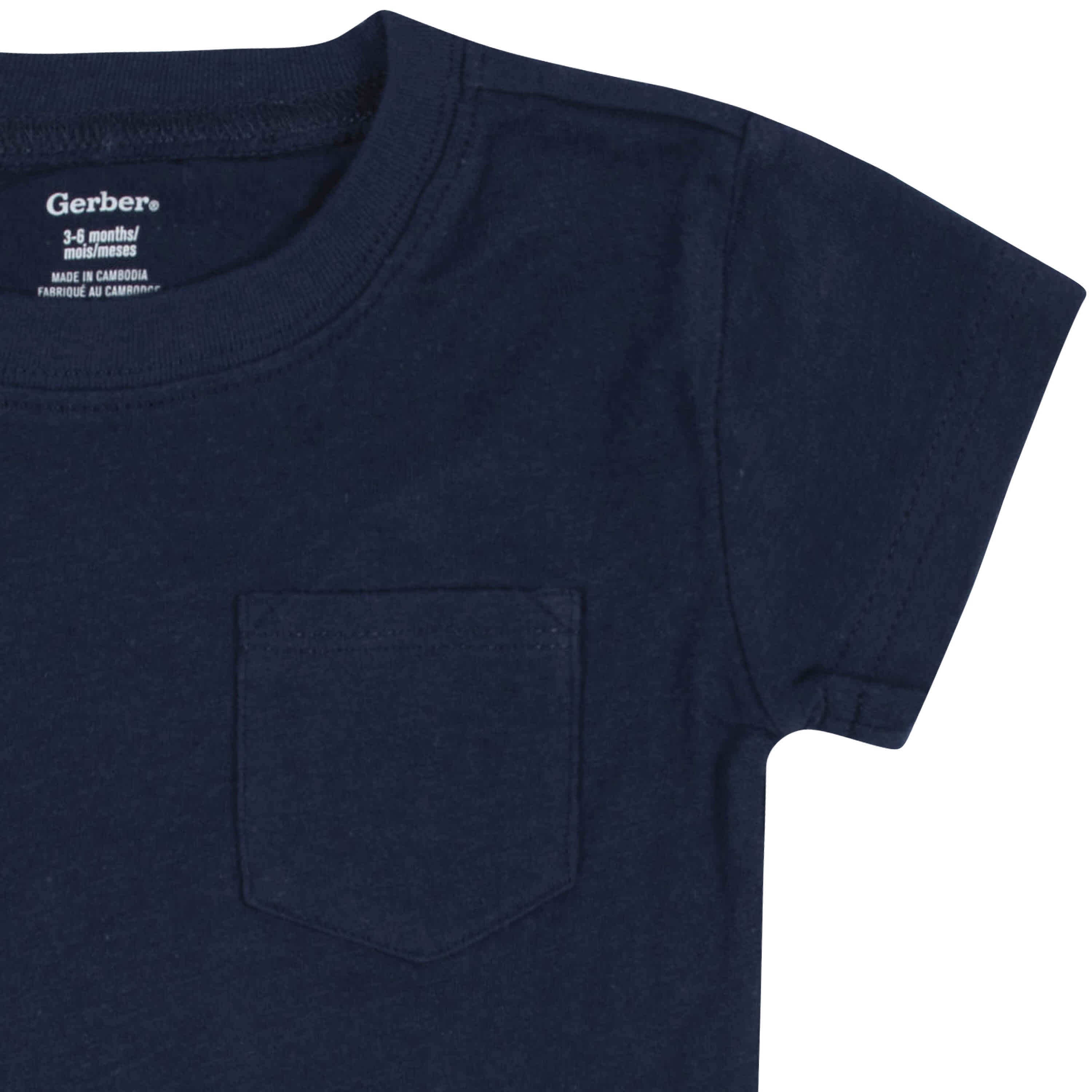 3-Pack Baby & Toddler Boys Royal Blues Short Sleeve Pocket Tees - Image 6