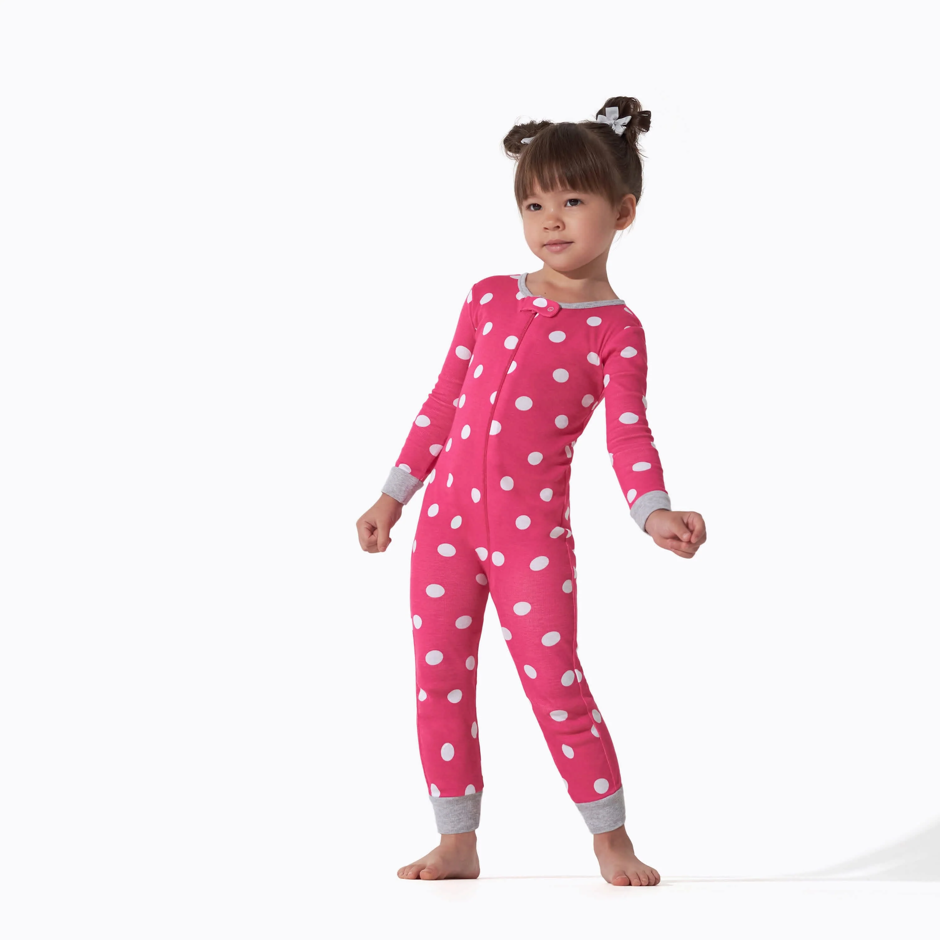 3-Pack Baby & Toddler Girls Dots & Kitties Snug Fit Footless Pajamas - Image 3