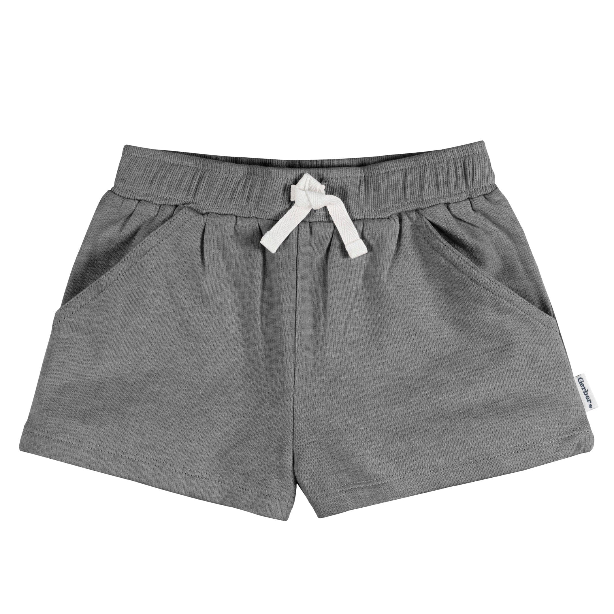 3-Pack Baby & Toddler Girls Dark Grey, Oatmeal, & Green Knit Shorts - Image 3