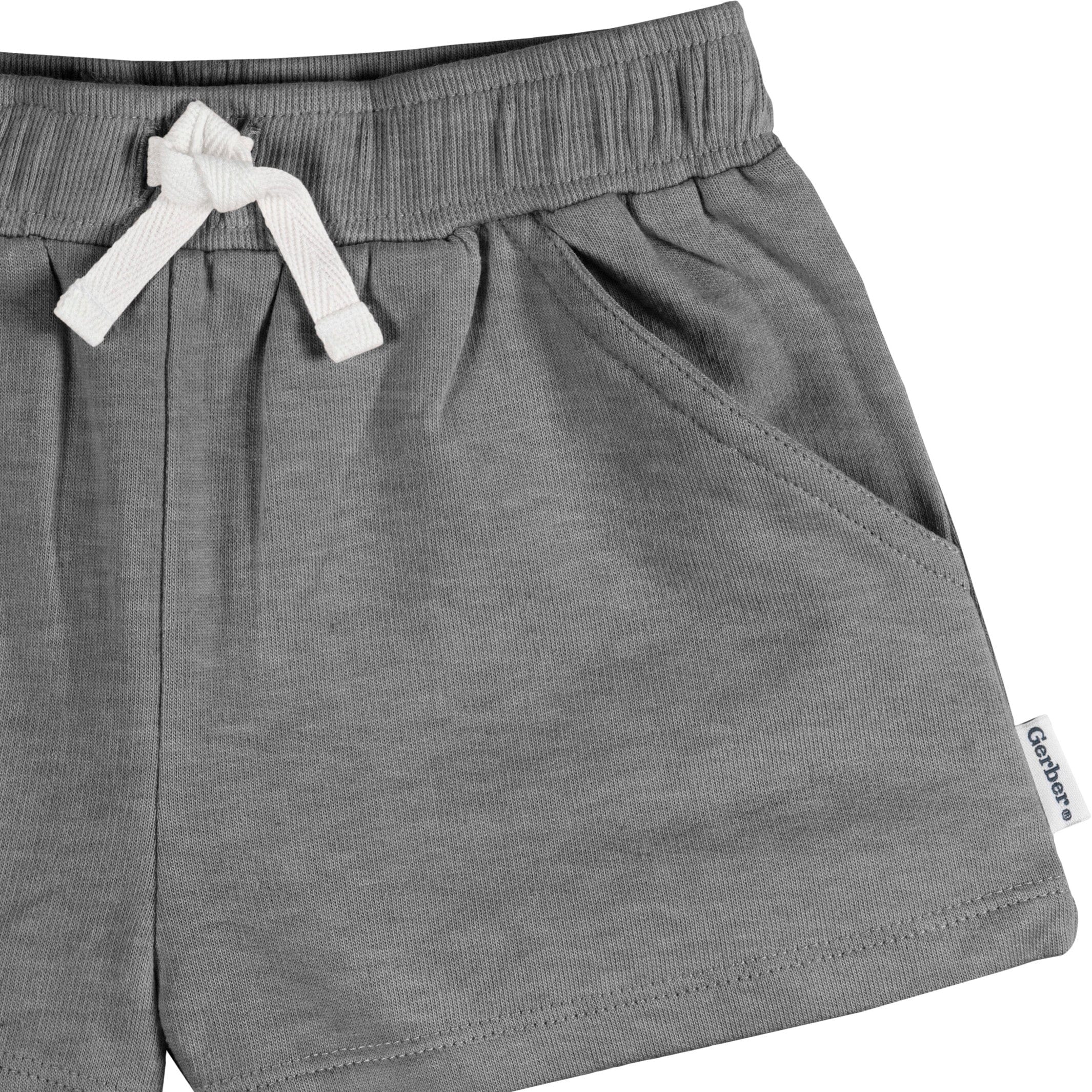3-Pack Baby & Toddler Girls Dark Grey, Oatmeal, & Green Knit Shorts - Image 4