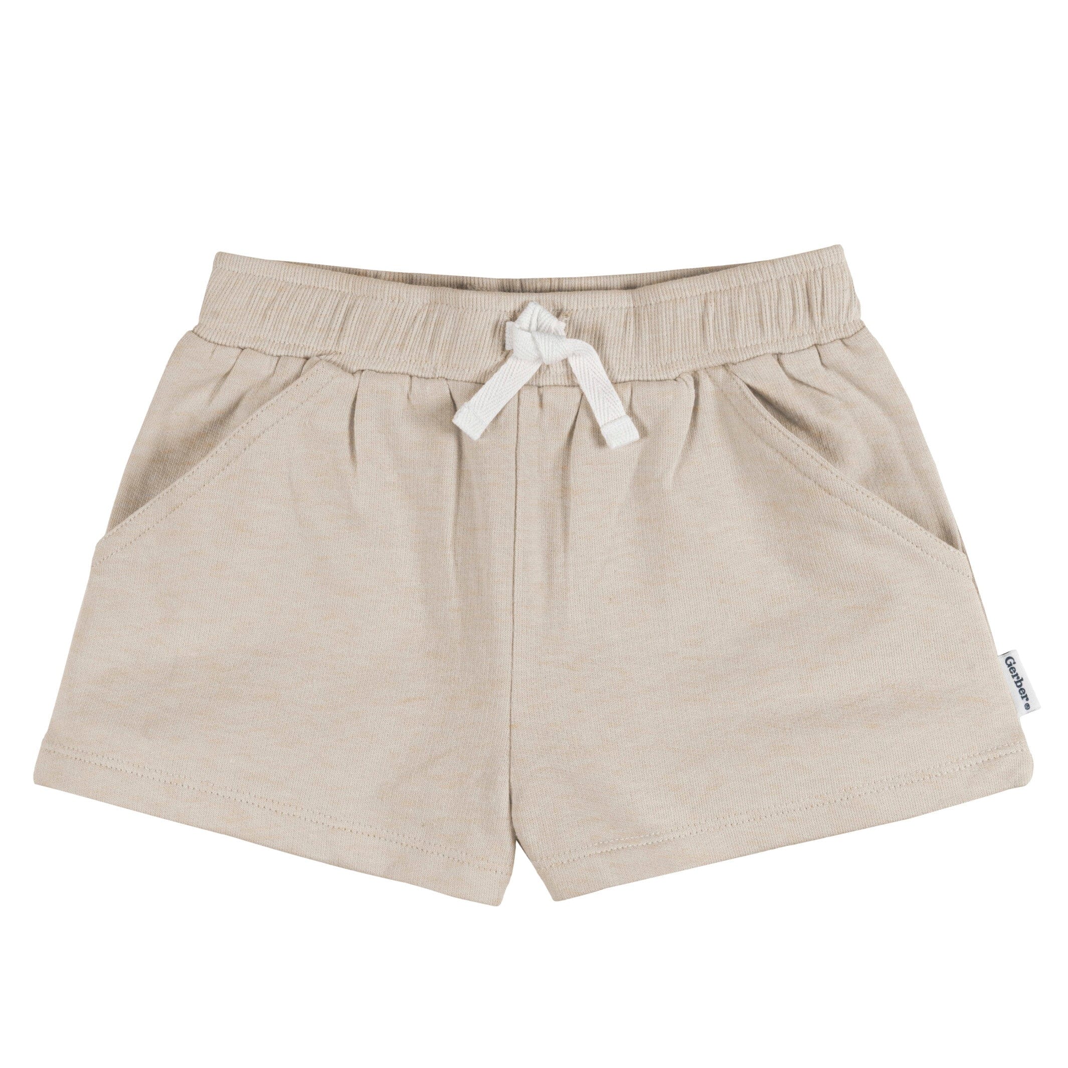 3-Pack Baby & Toddler Girls Dark Grey, Oatmeal, & Green Knit Shorts - Image 5