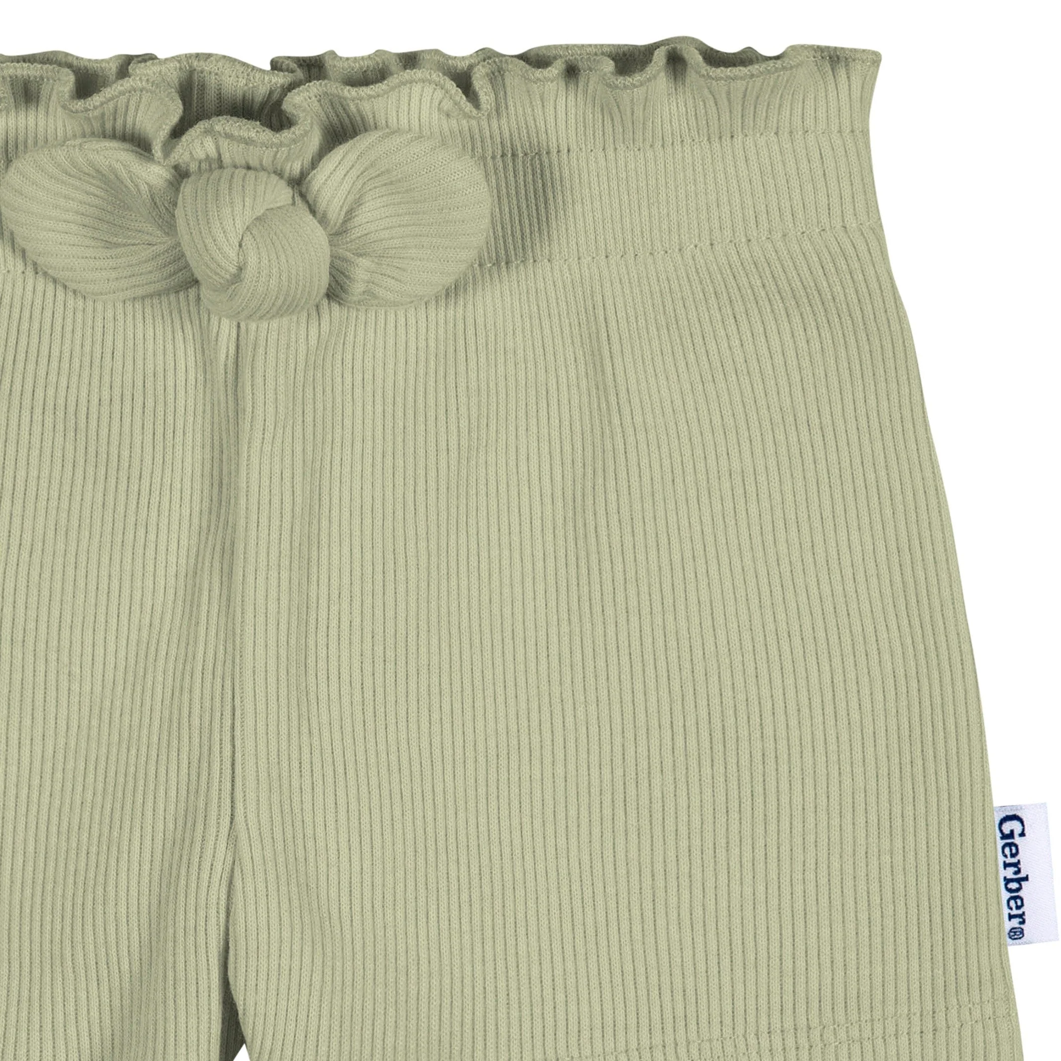 3-Pack Baby & Toddler Girls Black, Green, & Grey Heather Pull-On Knit Shorts - Image 4