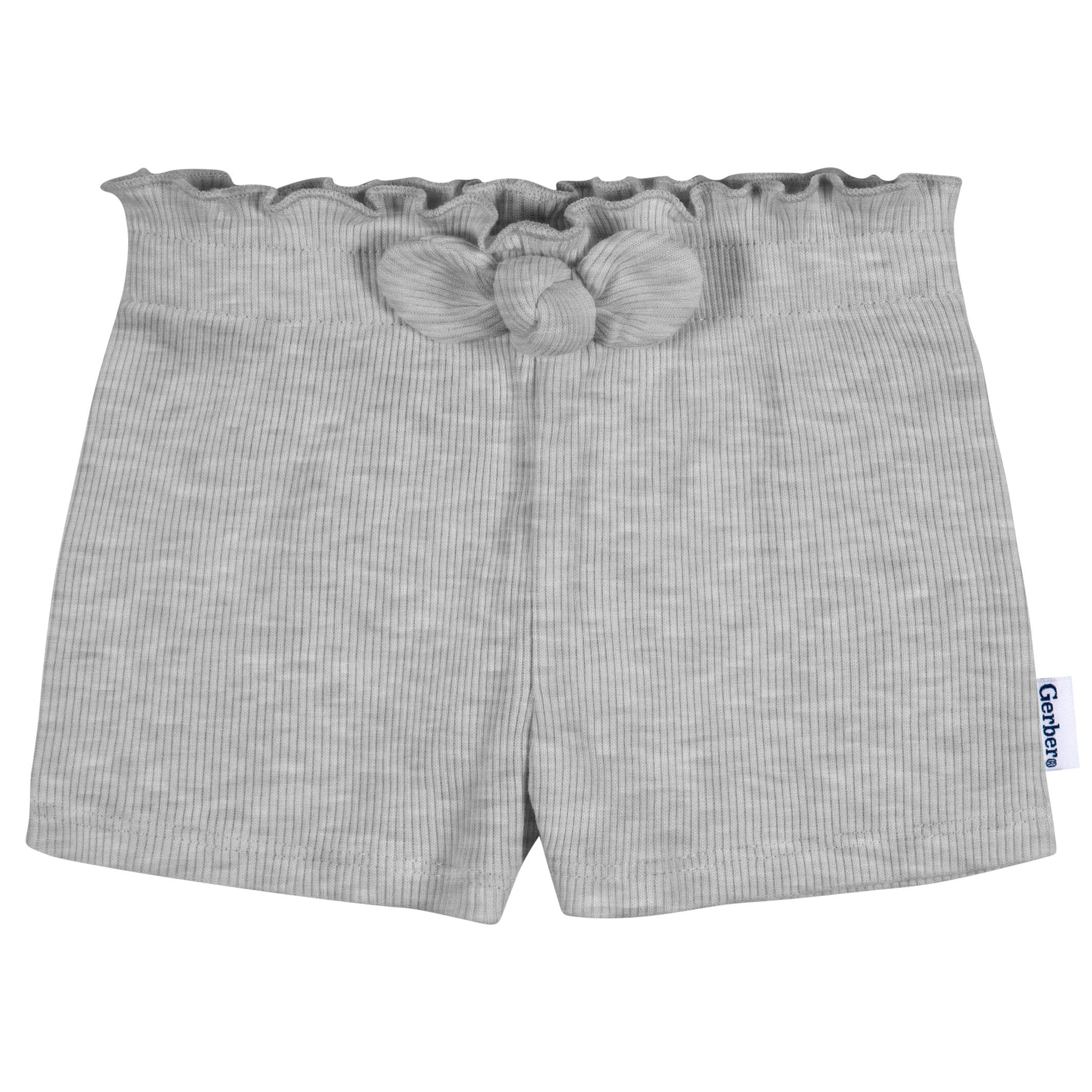 3-Pack Baby & Toddler Girls Black, Green, & Grey Heather Pull-On Knit Shorts - Image 5