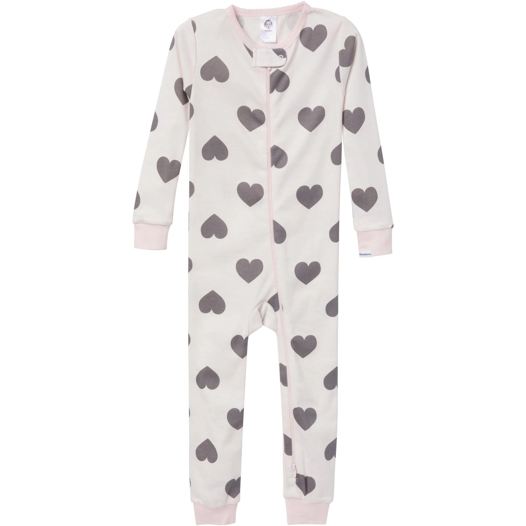 3-Pack Baby & Toddler Girls Hearts Snug Fit Footless Pajamas - Image 2