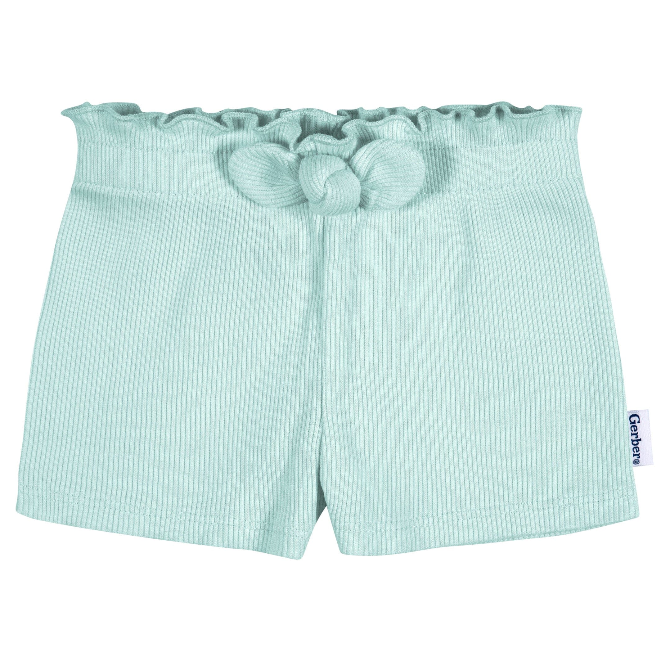3-Pack Baby & Toddler Girls Aqua, Oatmeal, & Navy Pull-On Knit Shorts - Image 2