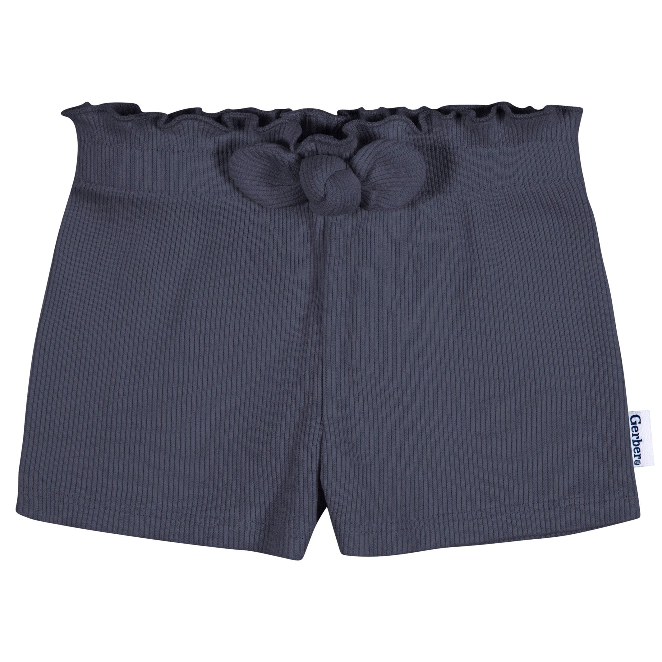 3-Pack Baby & Toddler Girls Aqua, Oatmeal, & Navy Pull-On Knit Shorts - Image 5