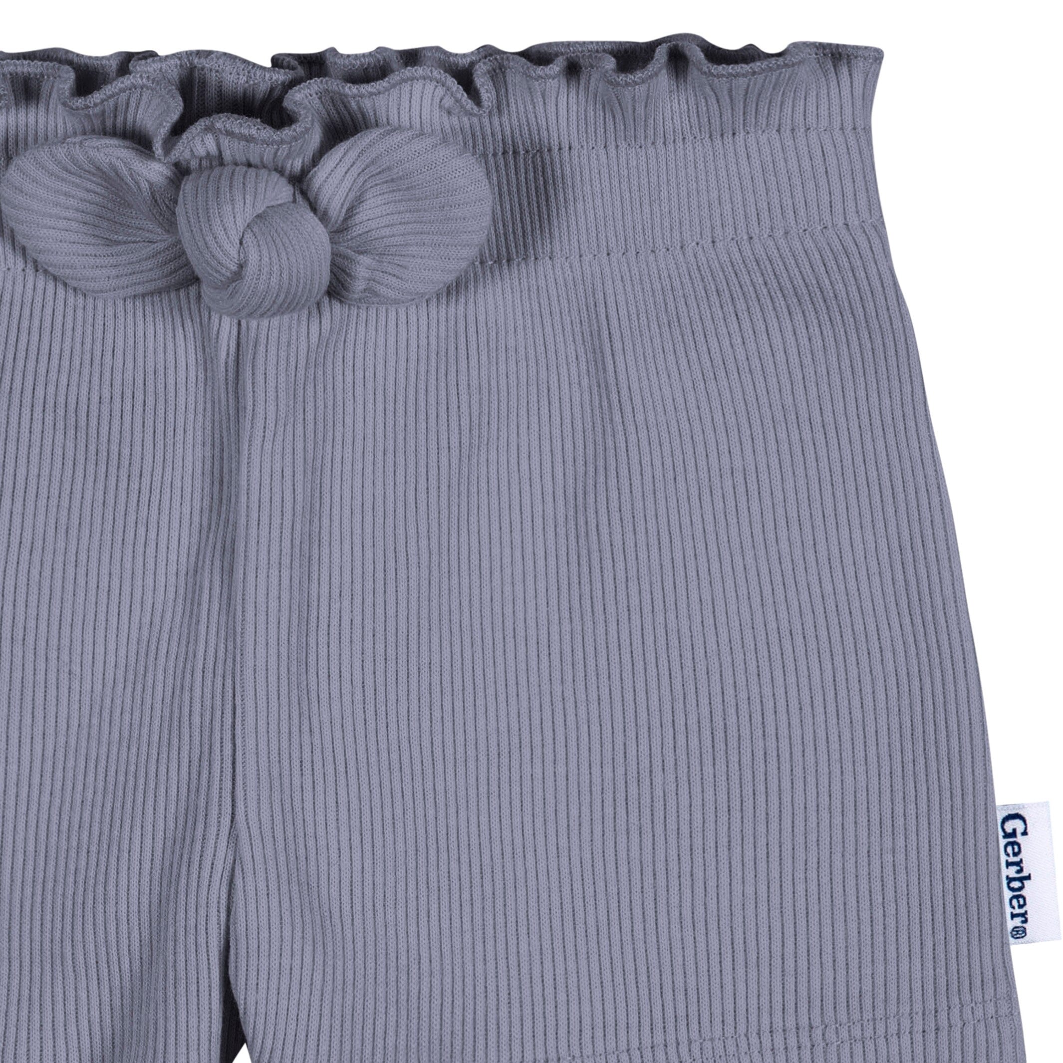 3-Pack Baby & Toddler Girls Blue & Pinks Pull-On Knit Shorts - Image 3