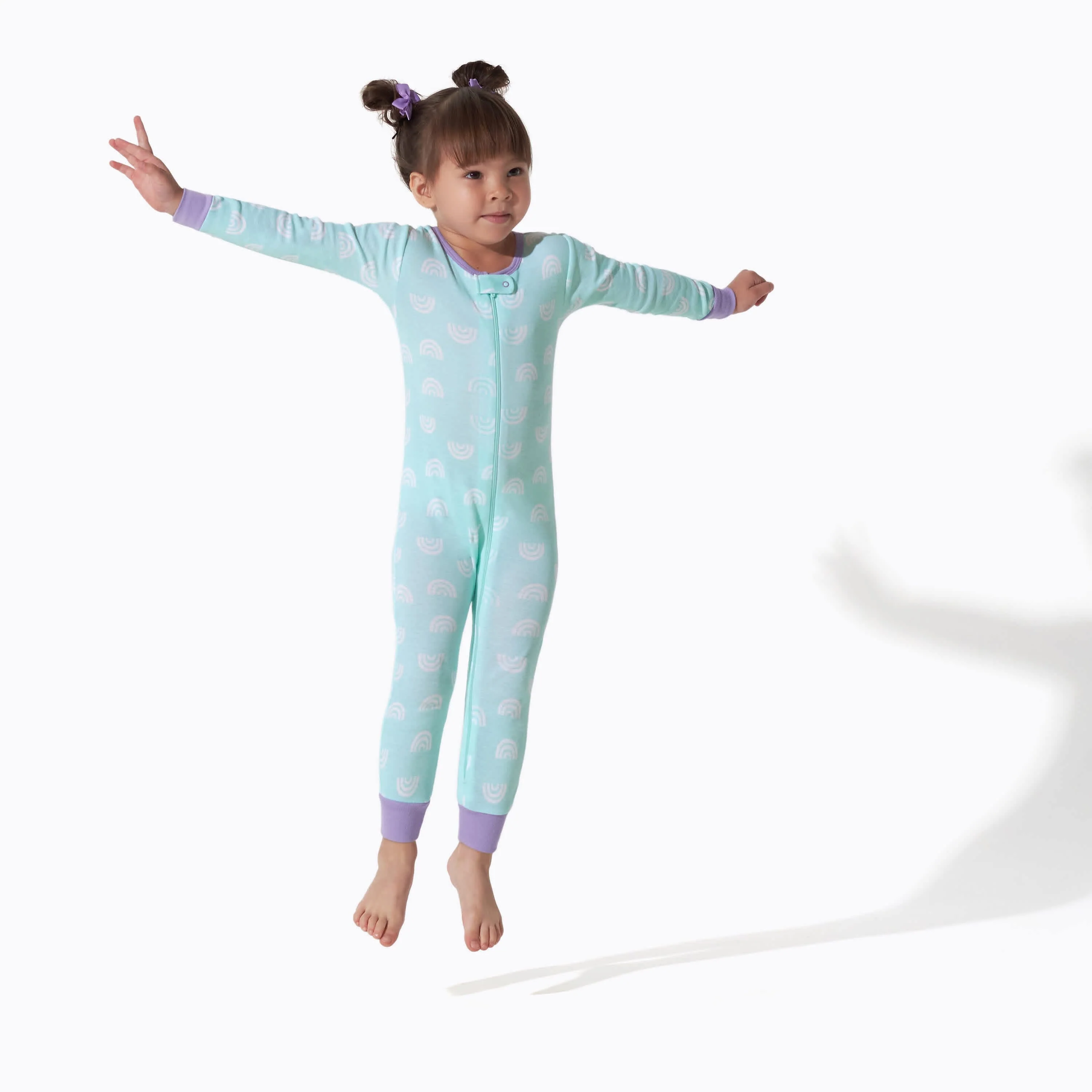 3-Pack Baby & Toddler Girls Rainbow Floral Snug Fit Footless Pajamas - Image 3