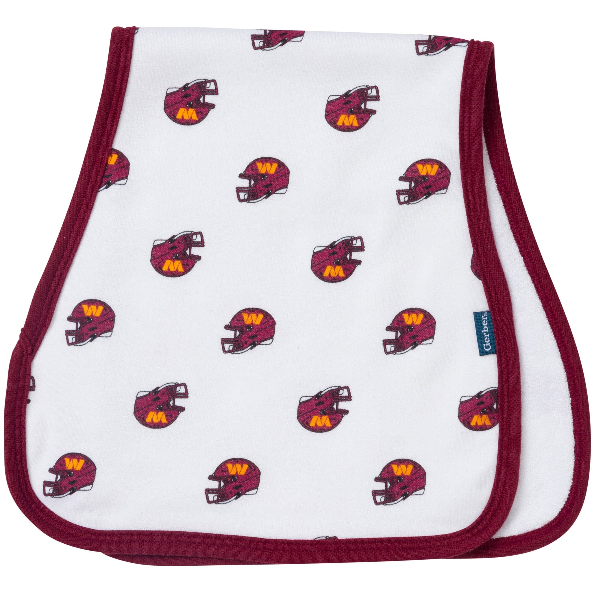 3-Piece Baby Washington Commanders Bibs and Burp Cloth Set - Image 4