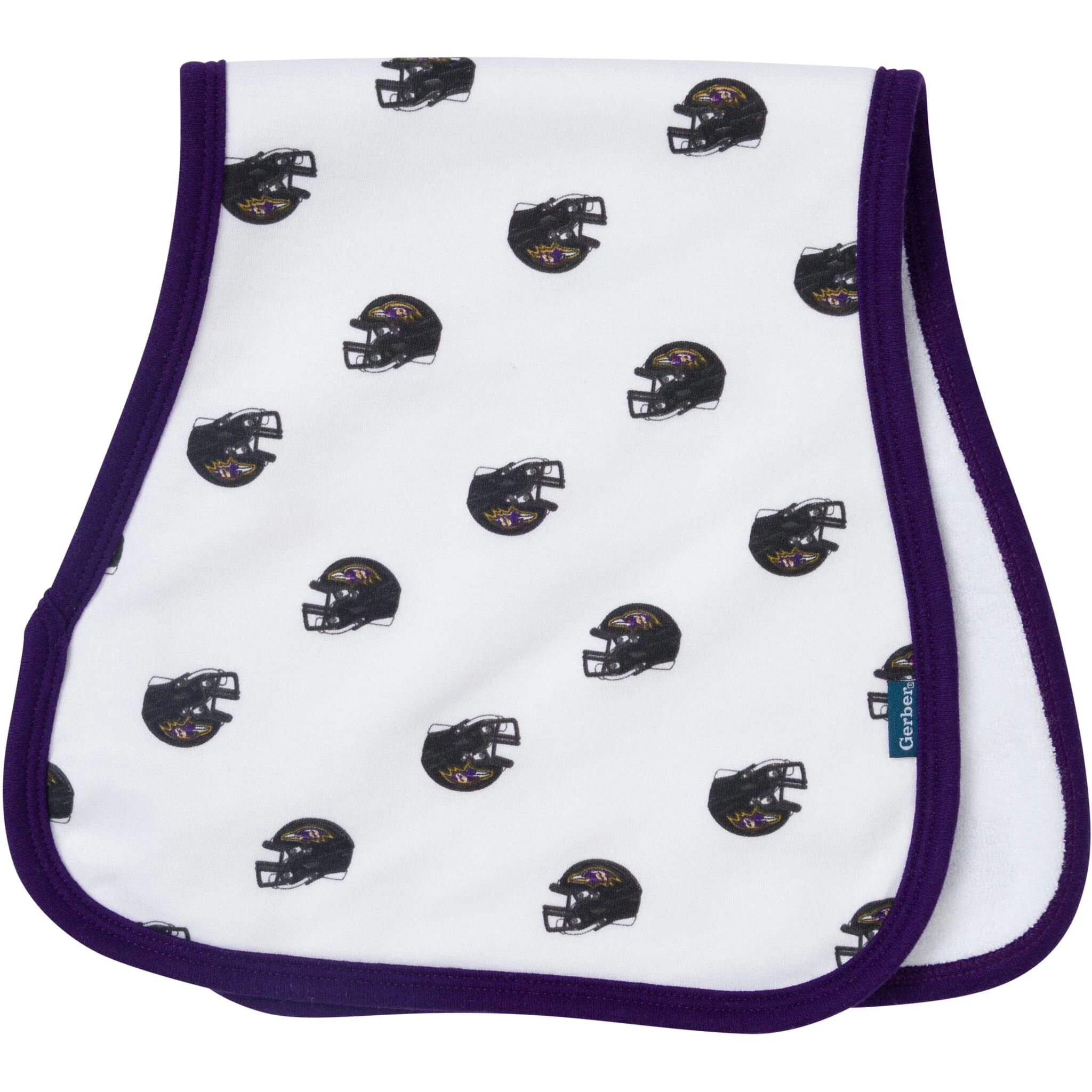 3-Piece Baby Baltimore Ravens Bibs and Burp Cloth Set - Image 4