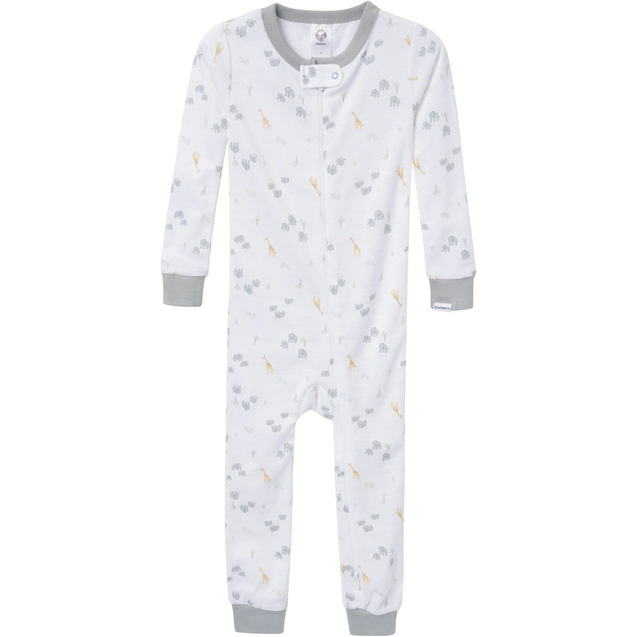 3-Pack Baby & Toddler Neutral Safari Snug Fit Footless Pajamas - Image 4