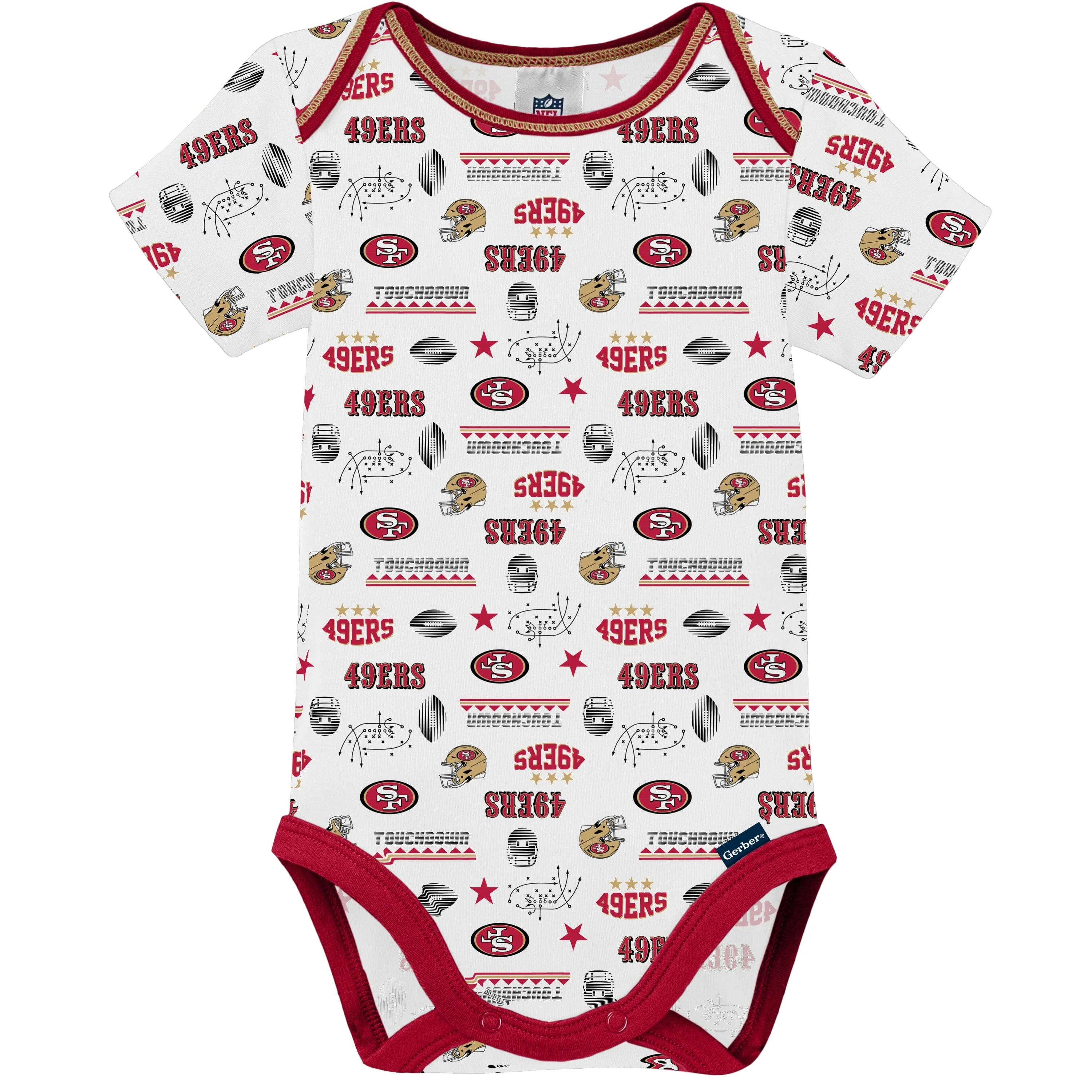 3-Pack Baby Boys 49ers Short Sleeve Bodysuits - Image 3