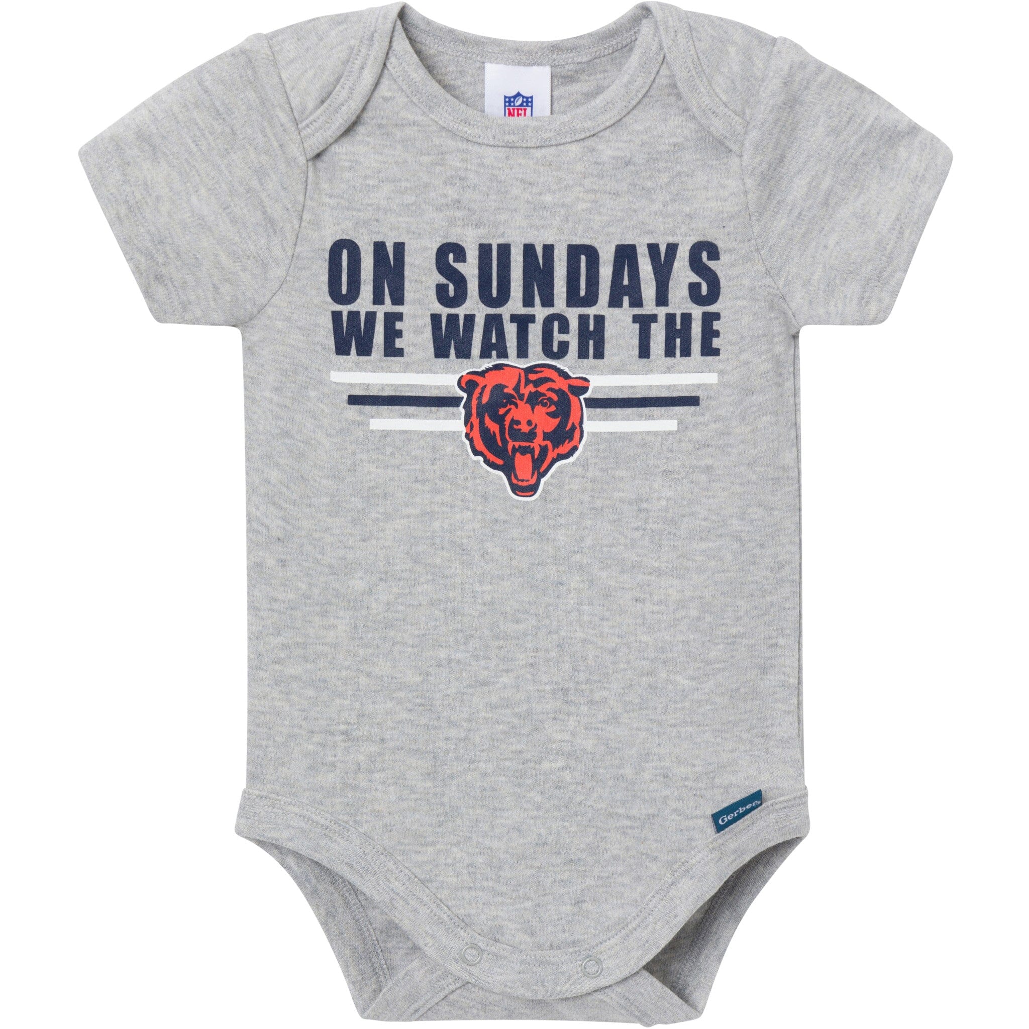 3-Pack Baby Boys Chicago Bears Short Sleeve Bodysuits - Image 4