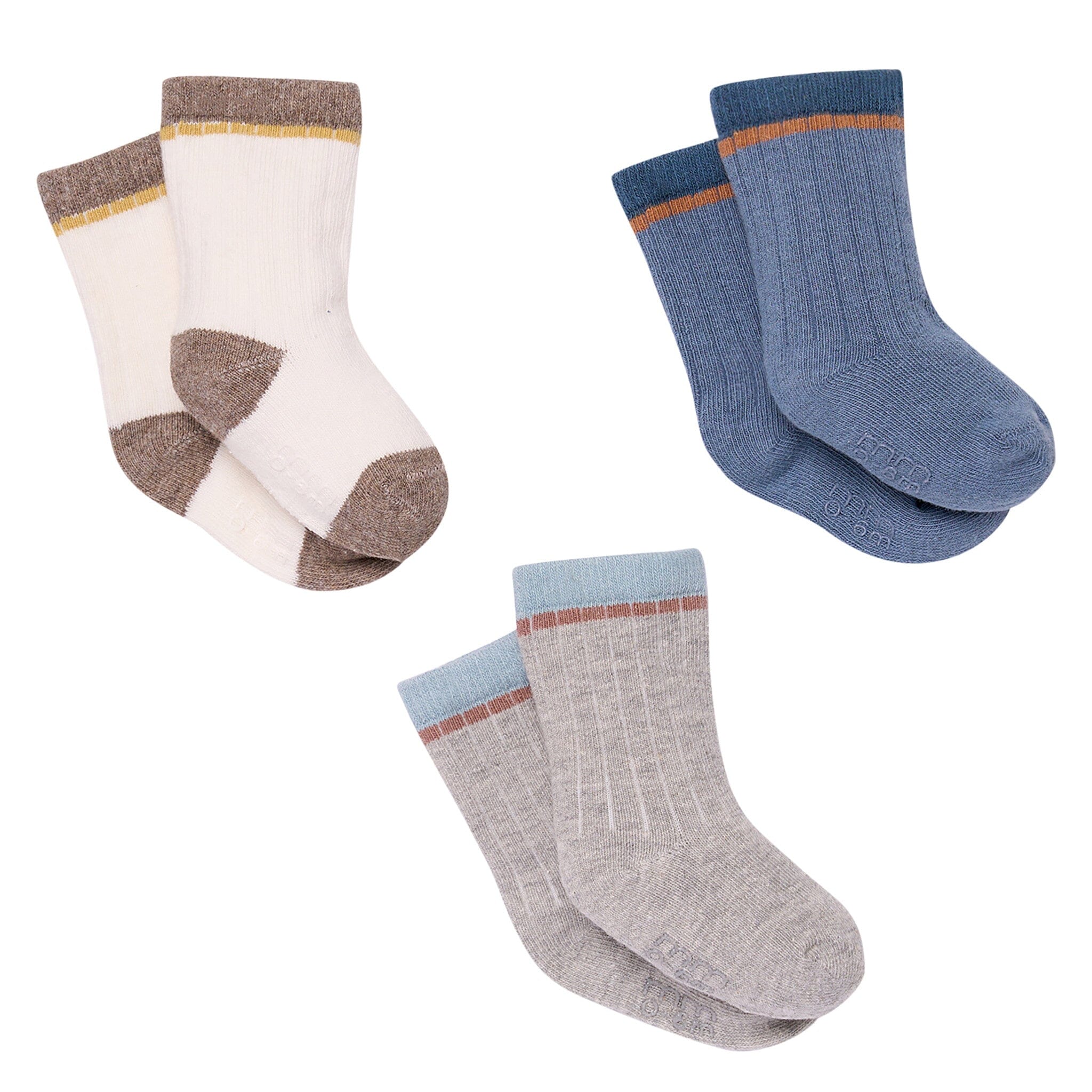 3-Pack Baby Boys Blue Colorblock Socks