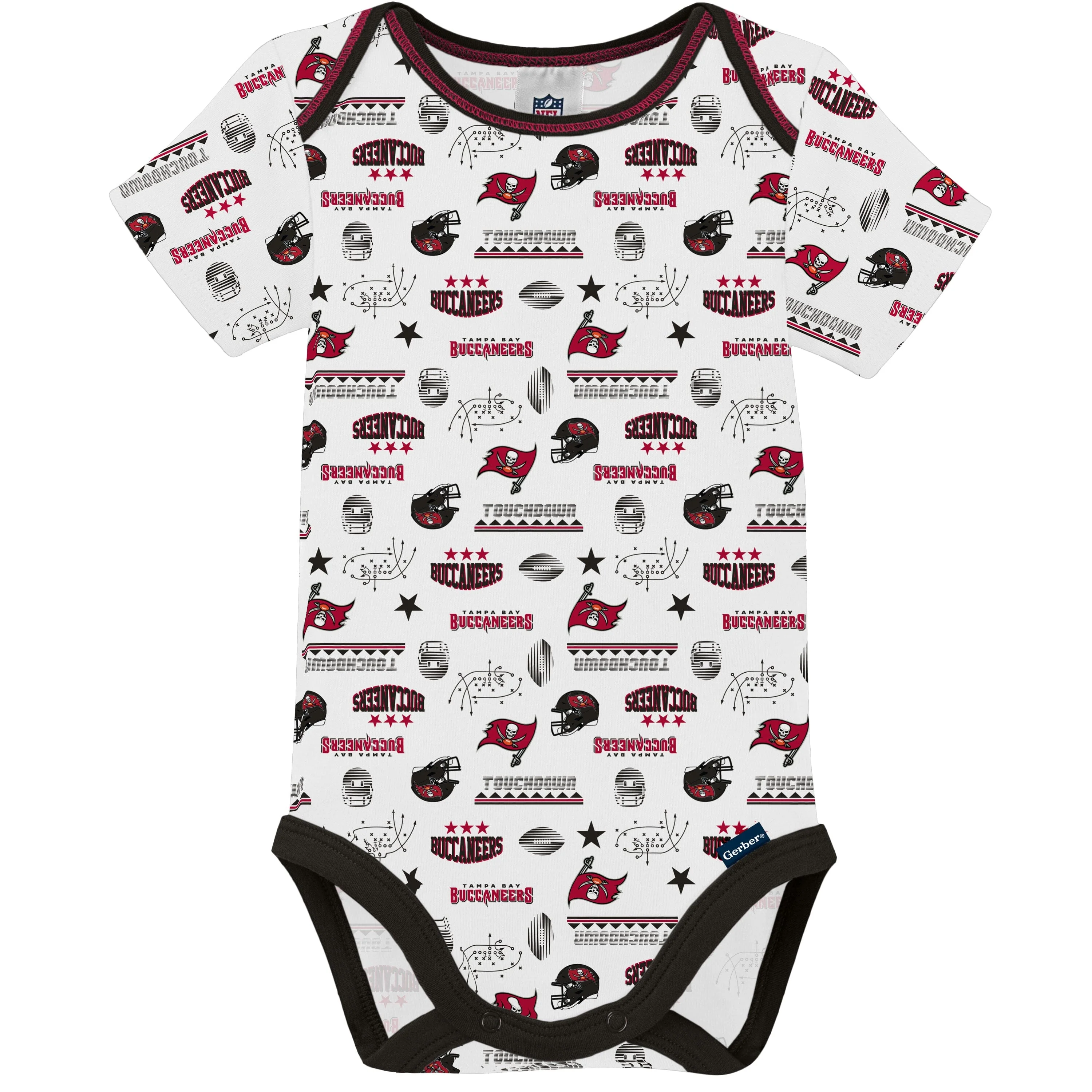 3-Pack Baby Boys Buccaneers Short Sleeve Bodysuits - Image 2