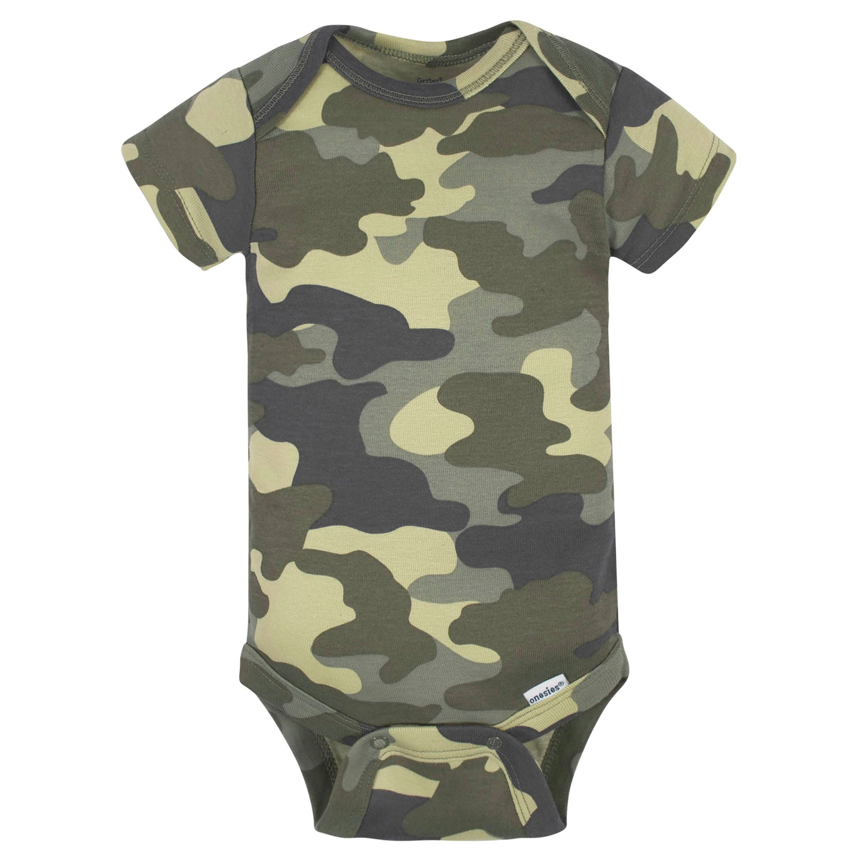 3-Pack Baby Boys Camo Dinosaur Short Sleeve Onesies® Bodysuits - Image 4