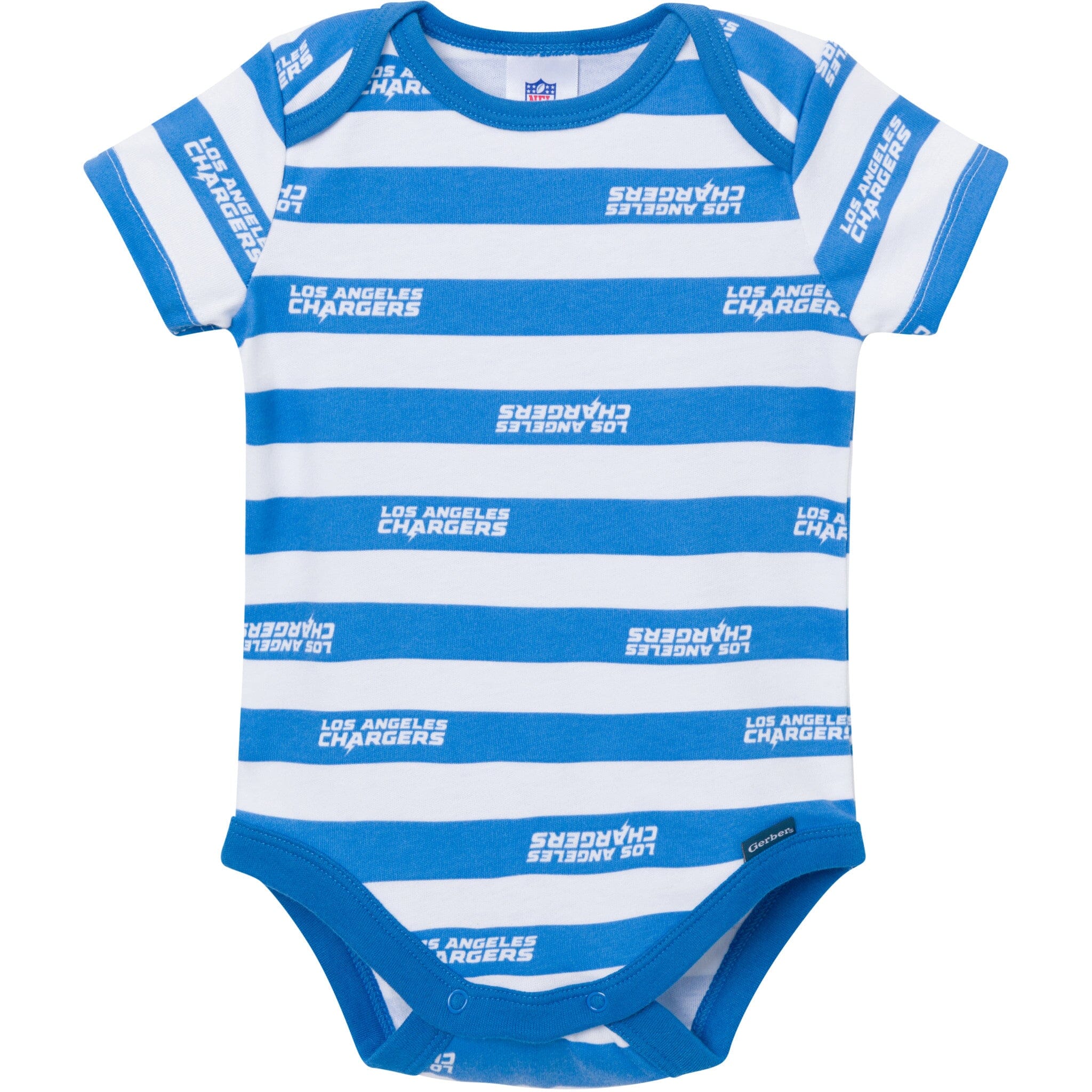 3-Pack Baby Boys Los Angeles Chargers Short Sleeve Bodysuits - Image 3