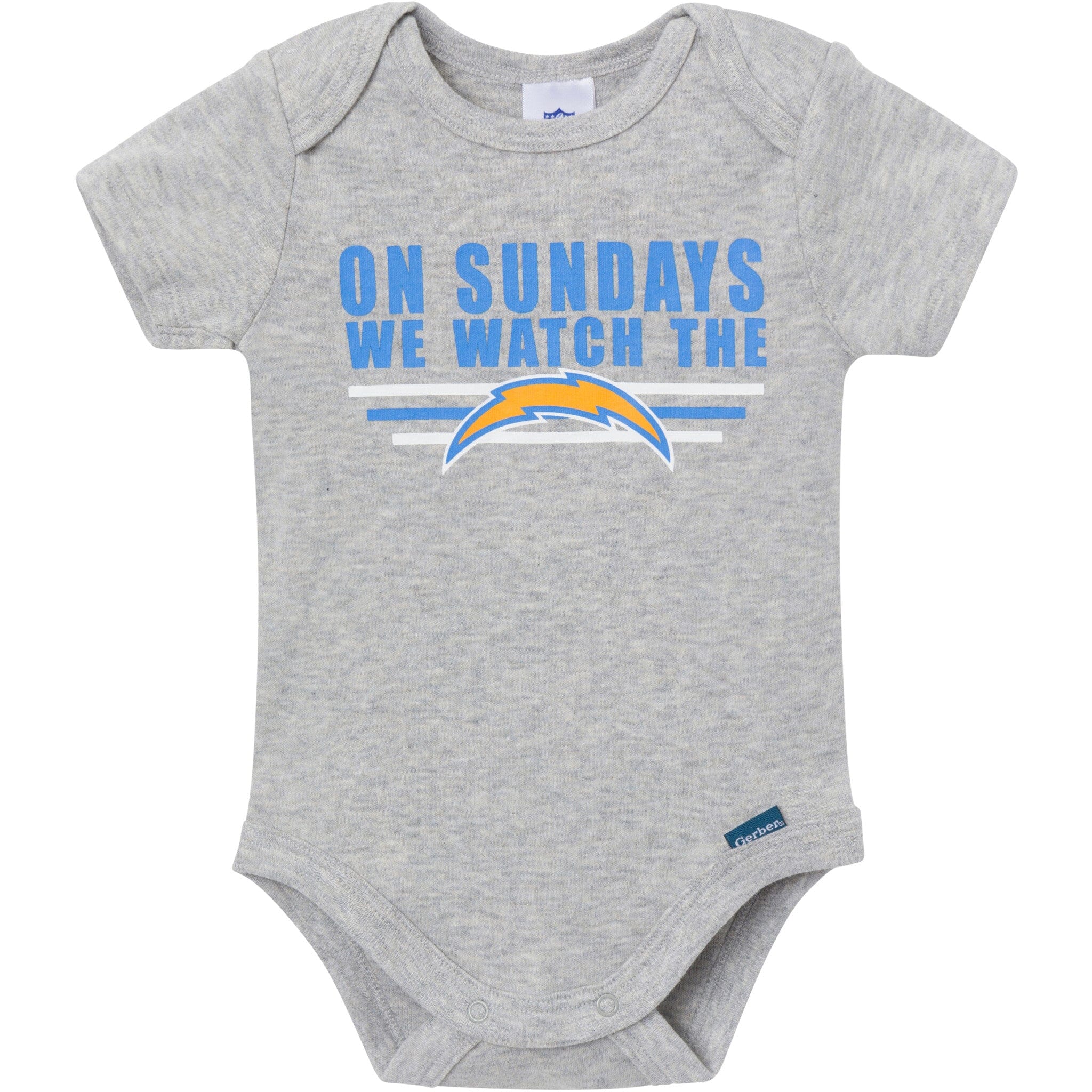 3-Pack Baby Boys Los Angeles Chargers Short Sleeve Bodysuits - Image 4