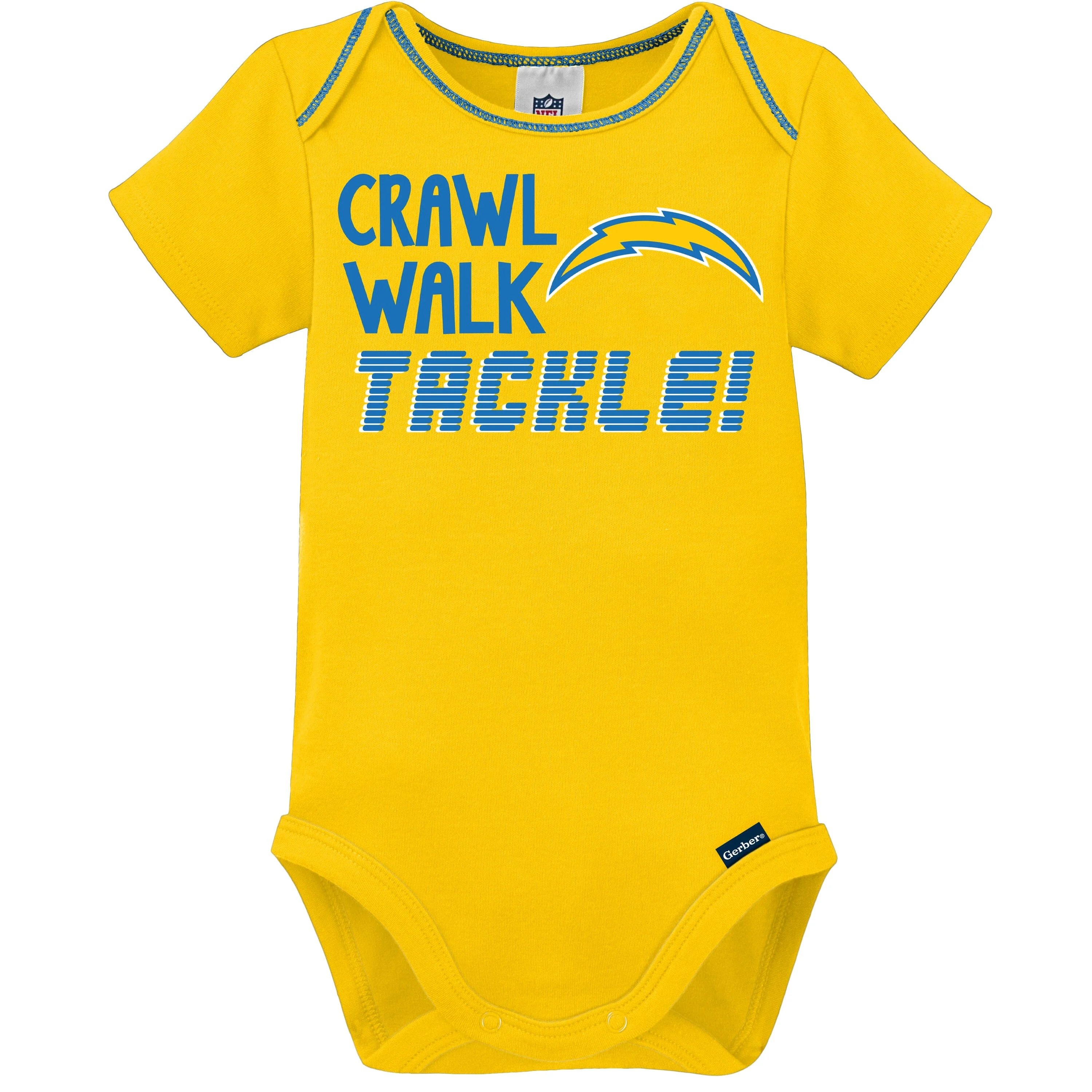 3-Pack Baby Boys Chargers Short Sleeve Bodysuits - Image 2