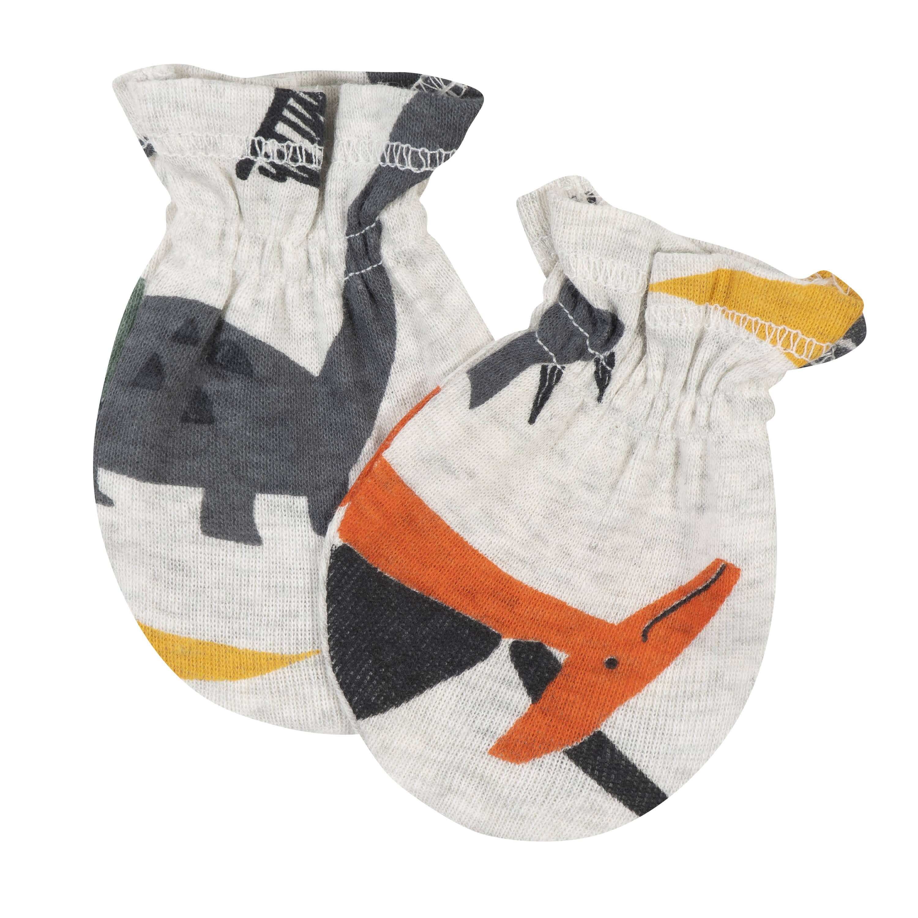 3-Pack Baby Boys Dino No Scratch Mittens - Image 2