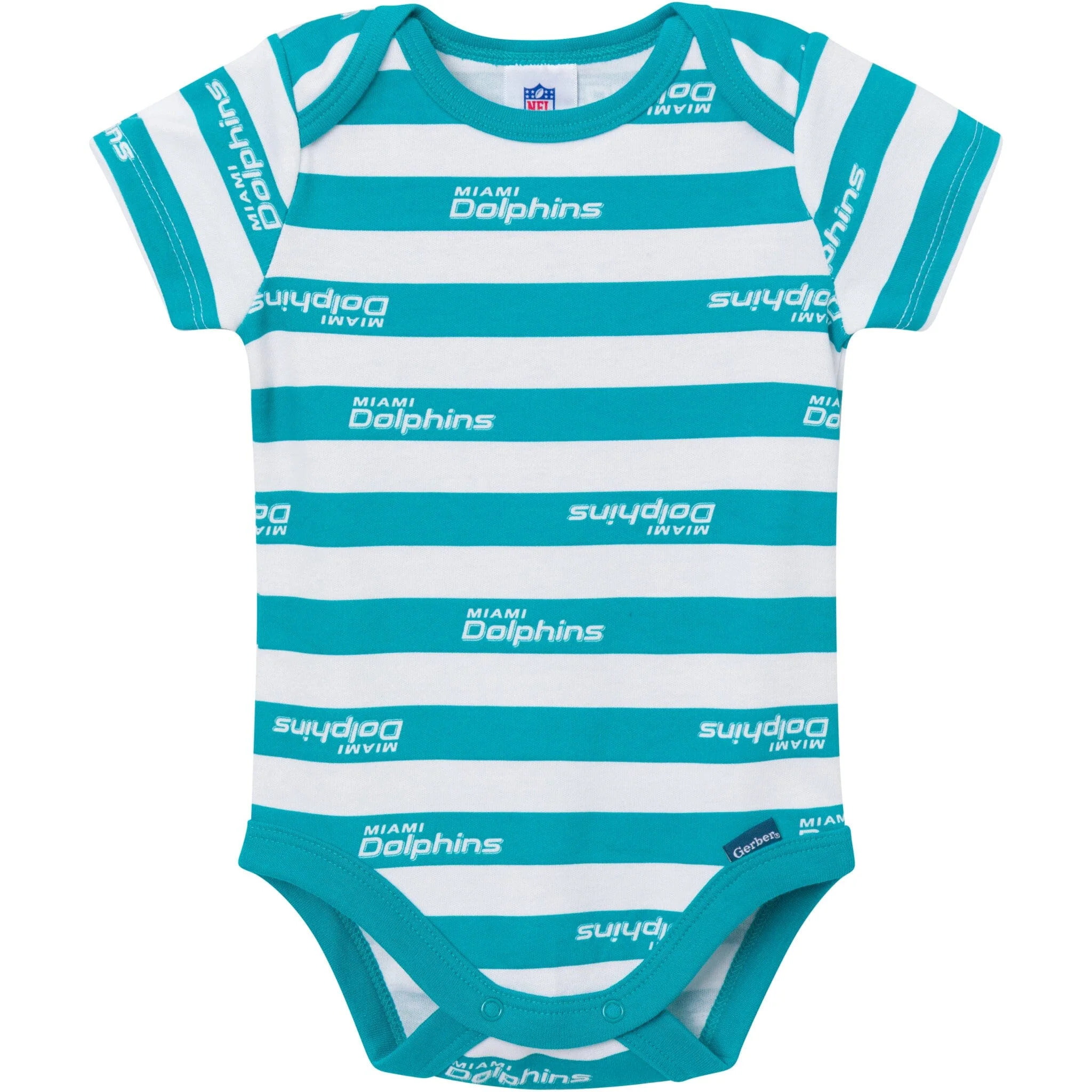 3-Pack Baby Boys Miami Dolphins Short Sleeve Bodysuits - Image 4