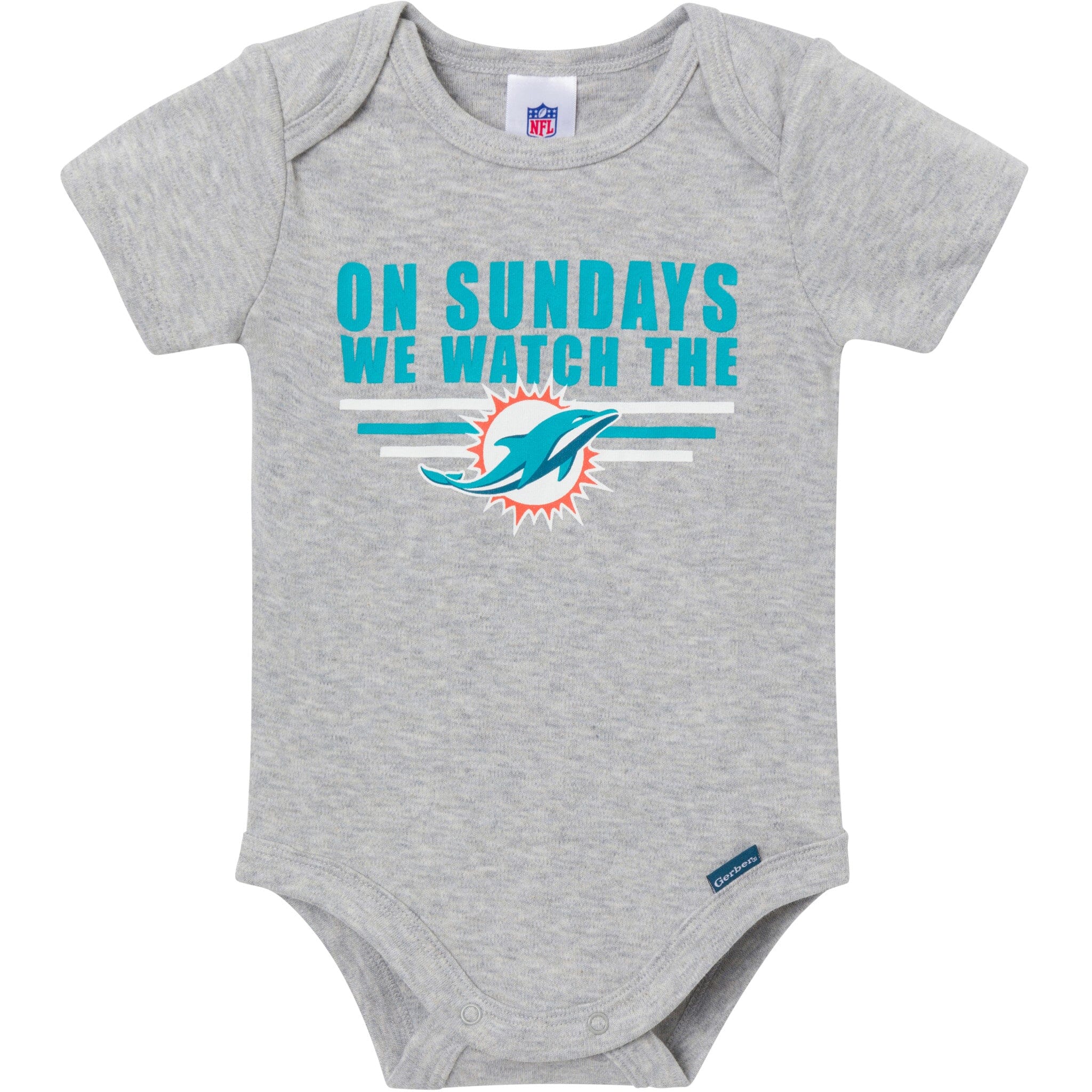 3-Pack Baby Boys Miami Dolphins Short Sleeve Bodysuits - Image 5