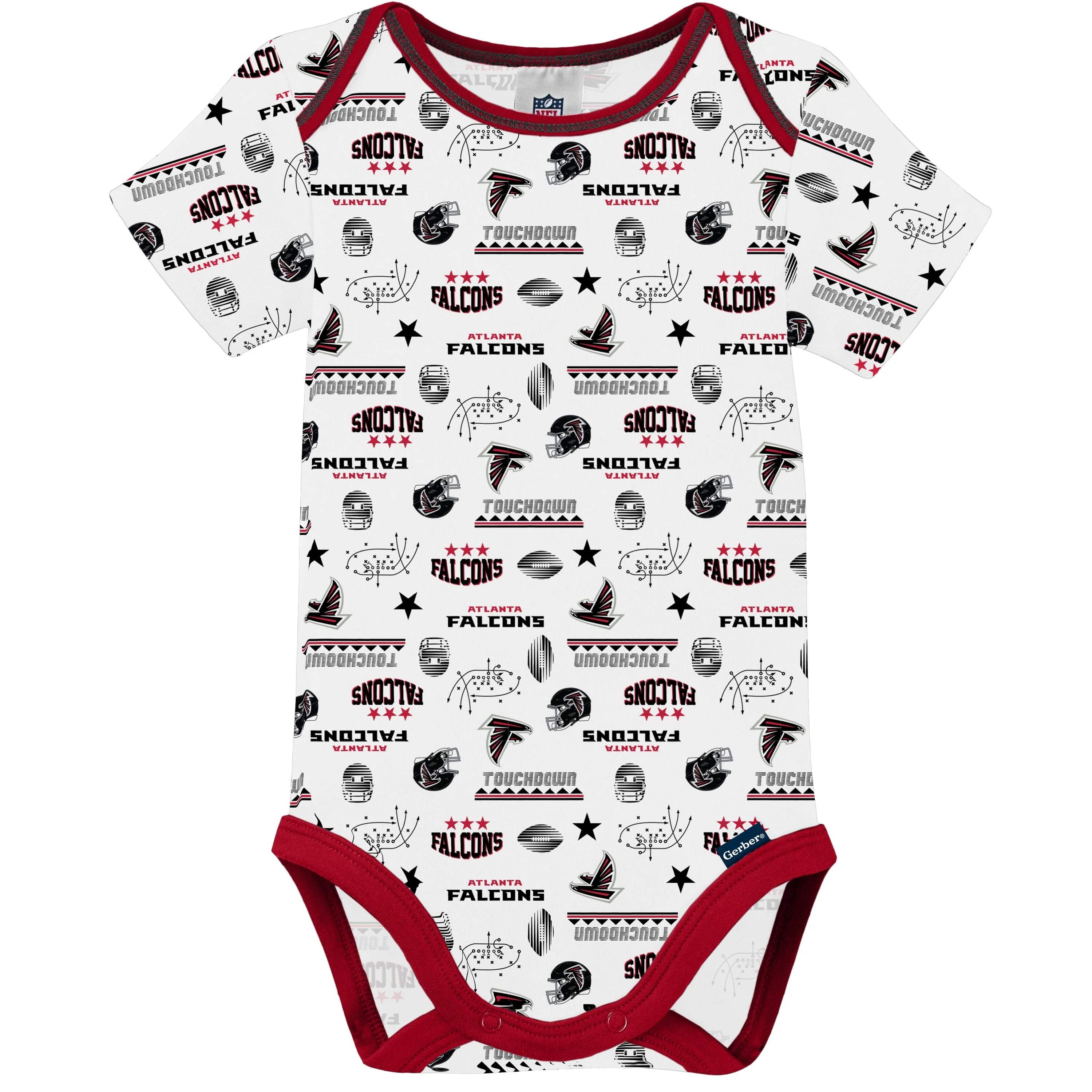 3-Pack Baby Boys Falcons Short Sleeve Bodysuits - Image 3