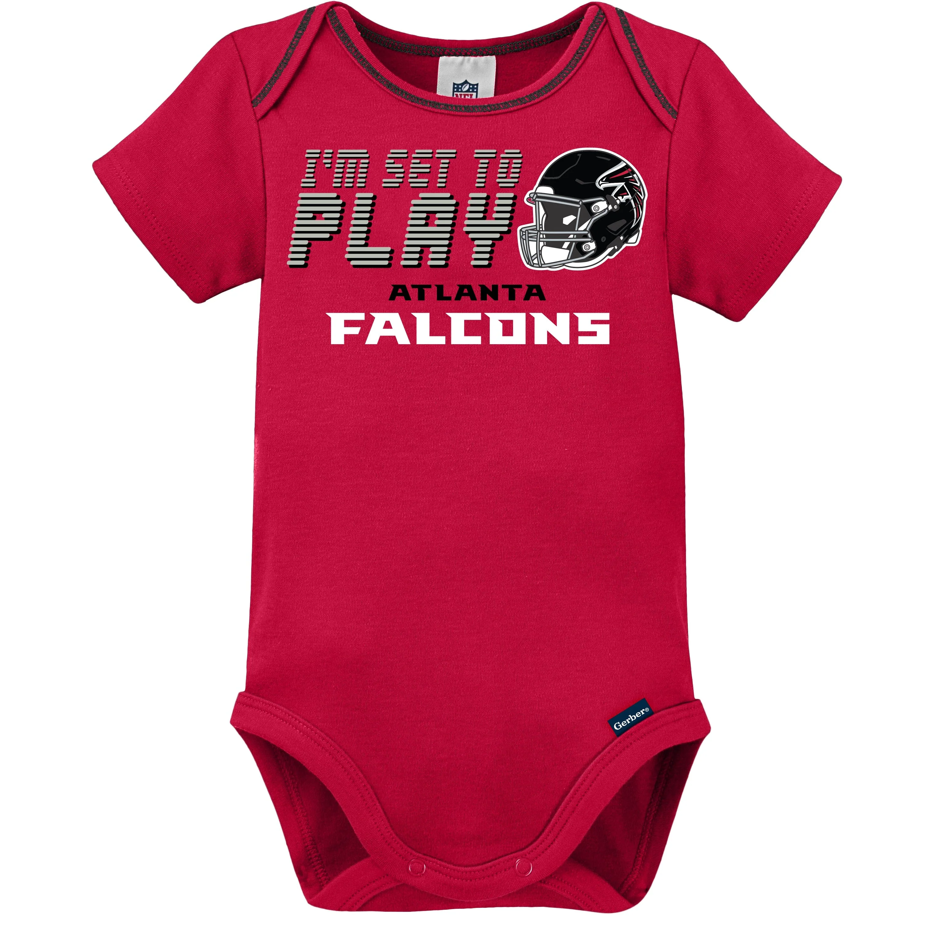 3-Pack Baby Boys Falcons Short Sleeve Bodysuits - Image 4